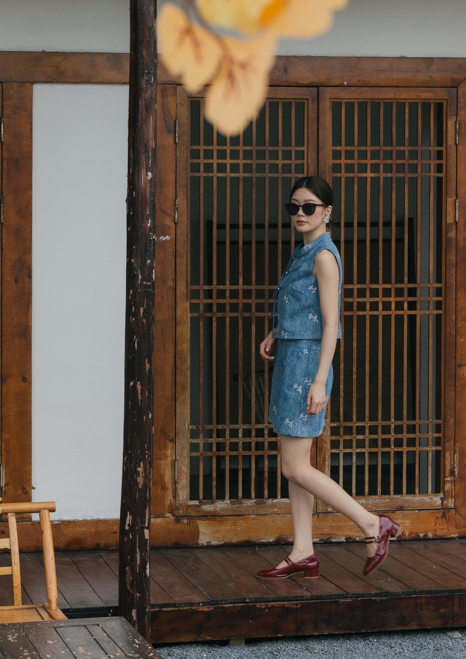 Two-Piece Denim Cheongsam Set ZBP5200 view 6