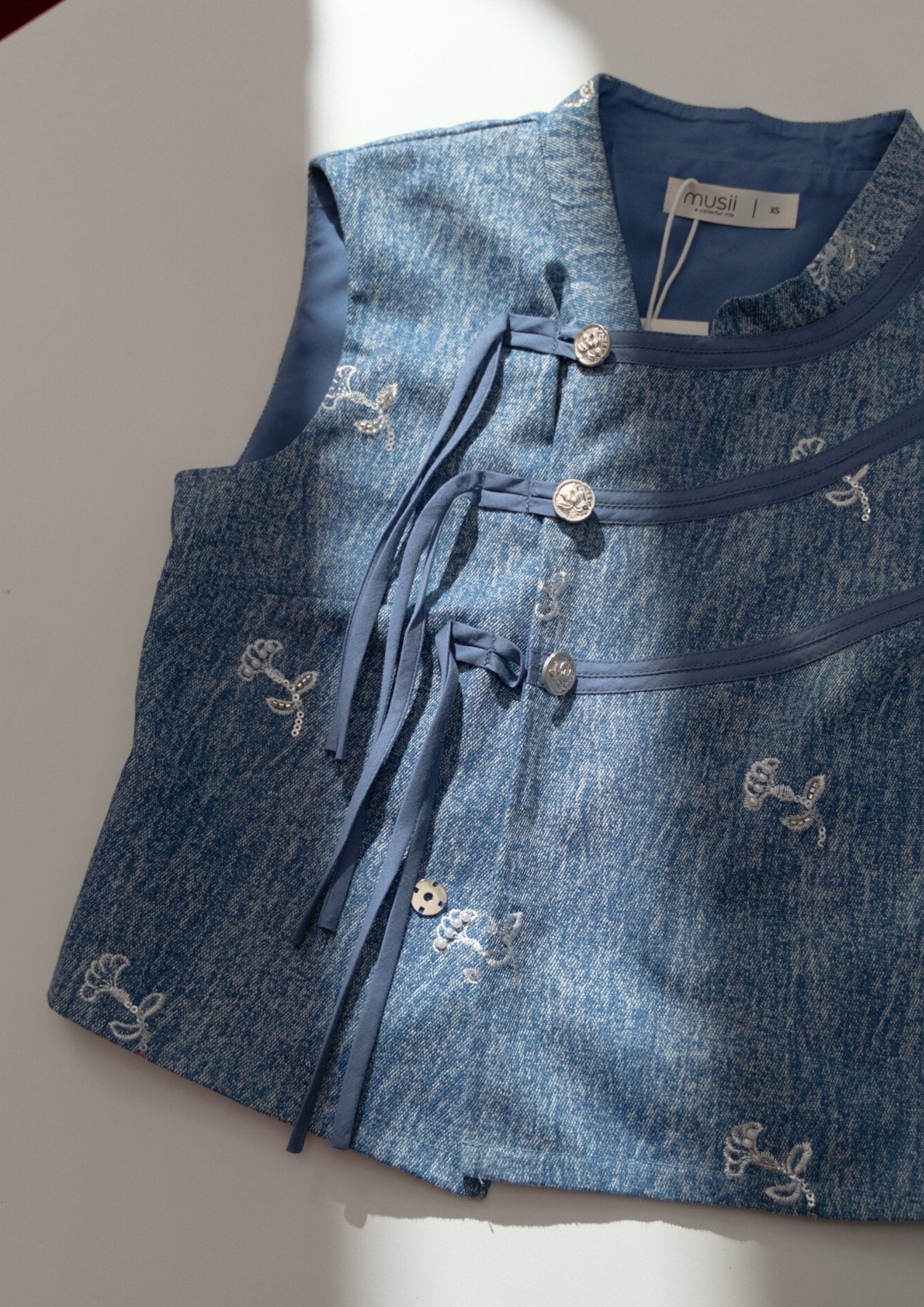 Two-Piece Denim Cheongsam Set ZBP5200 view 9