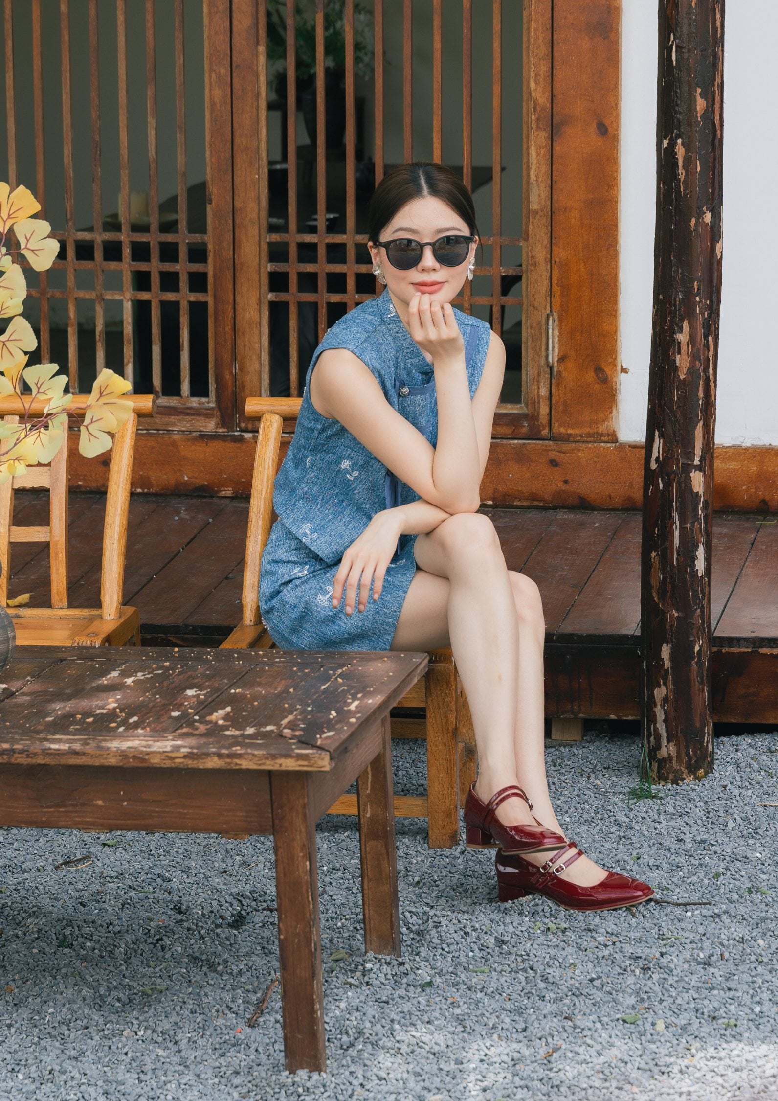 Two-Piece Denim Cheongsam Set ZBP5200 view 2