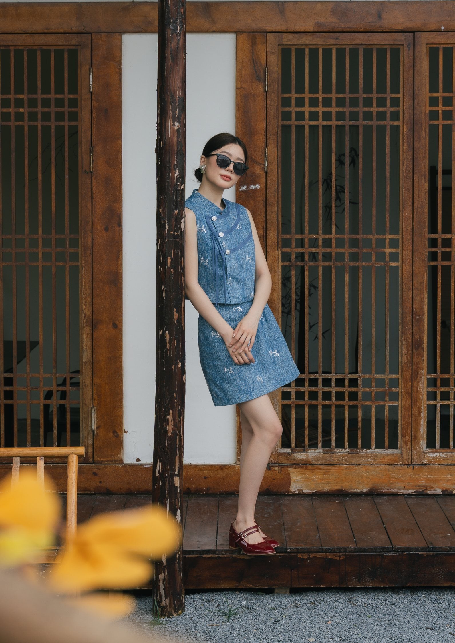 Two-Piece Denim Cheongsam Set ZBP5200 view 5