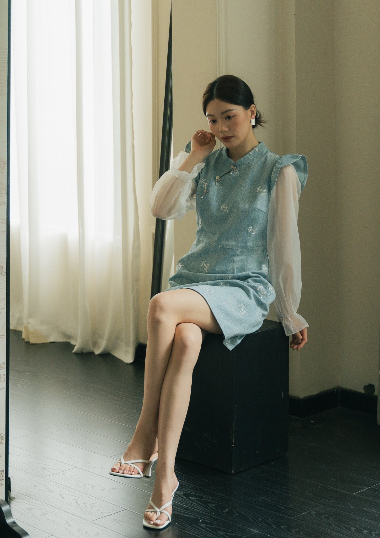 CNY Organza Long-Sleeve Dress ZBL5058 view 7