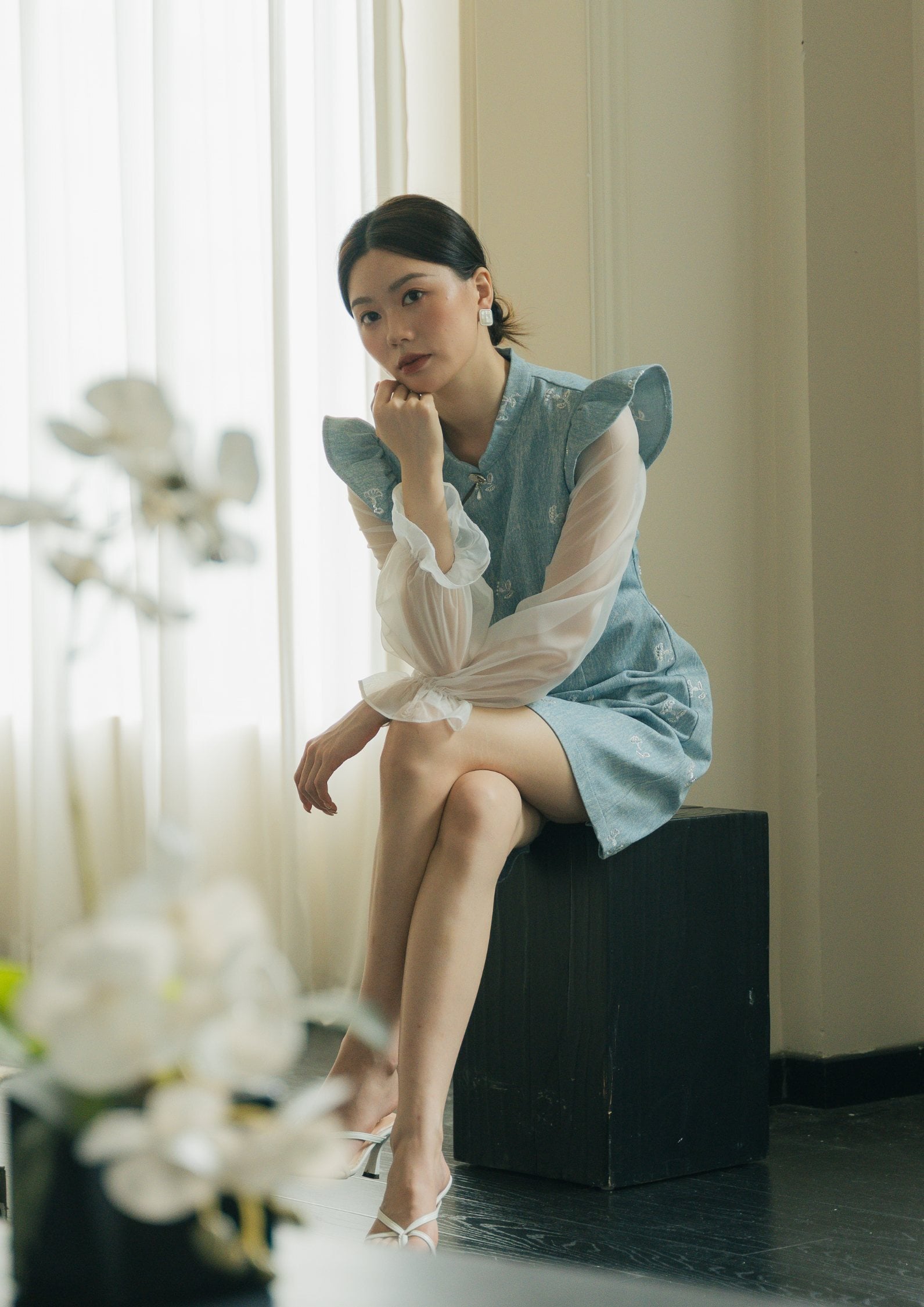 CNY Organza Long-Sleeve Dress ZBL5058 view 6