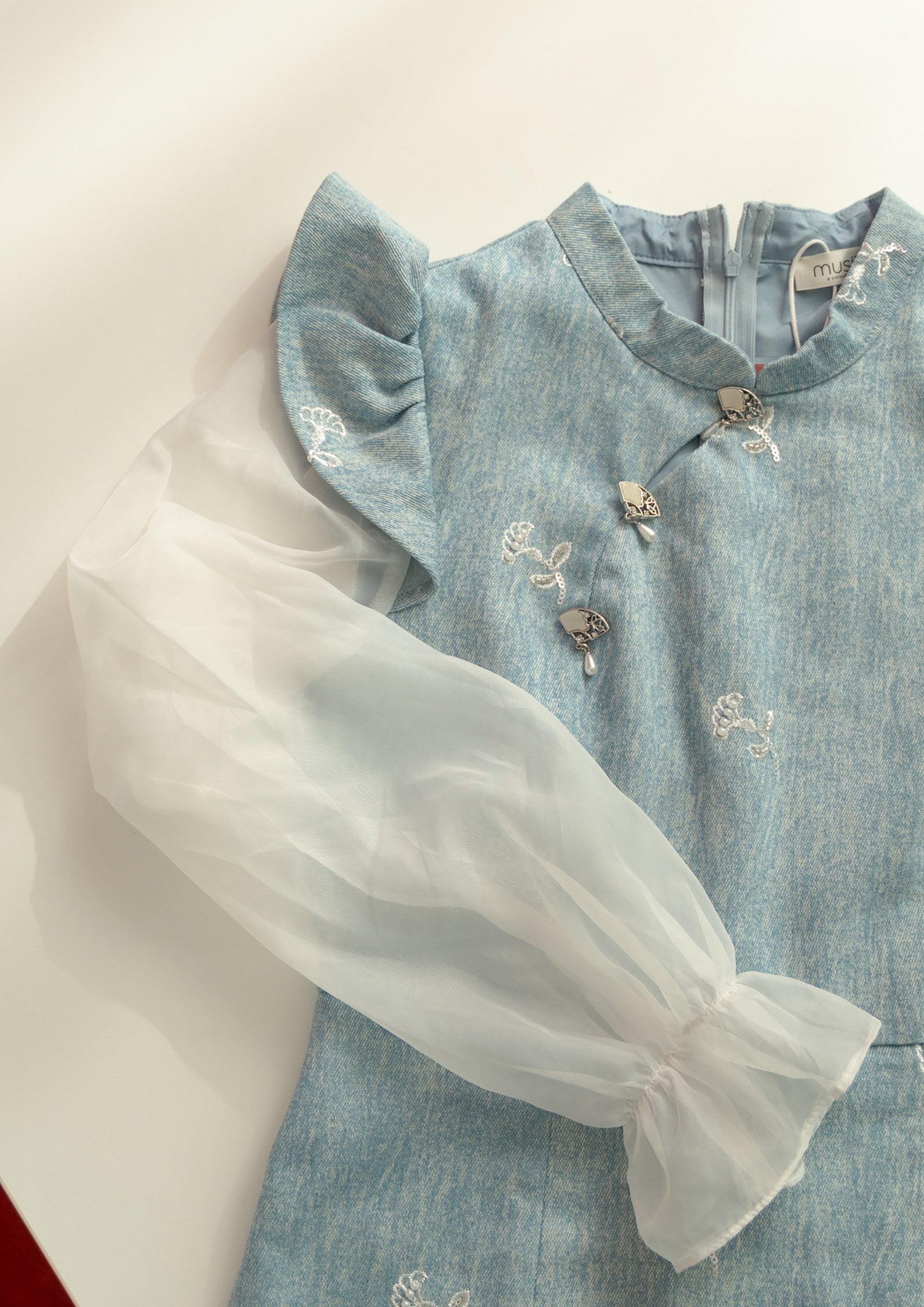 CNY Organza Long-Sleeve Dress ZBL5058 view 9