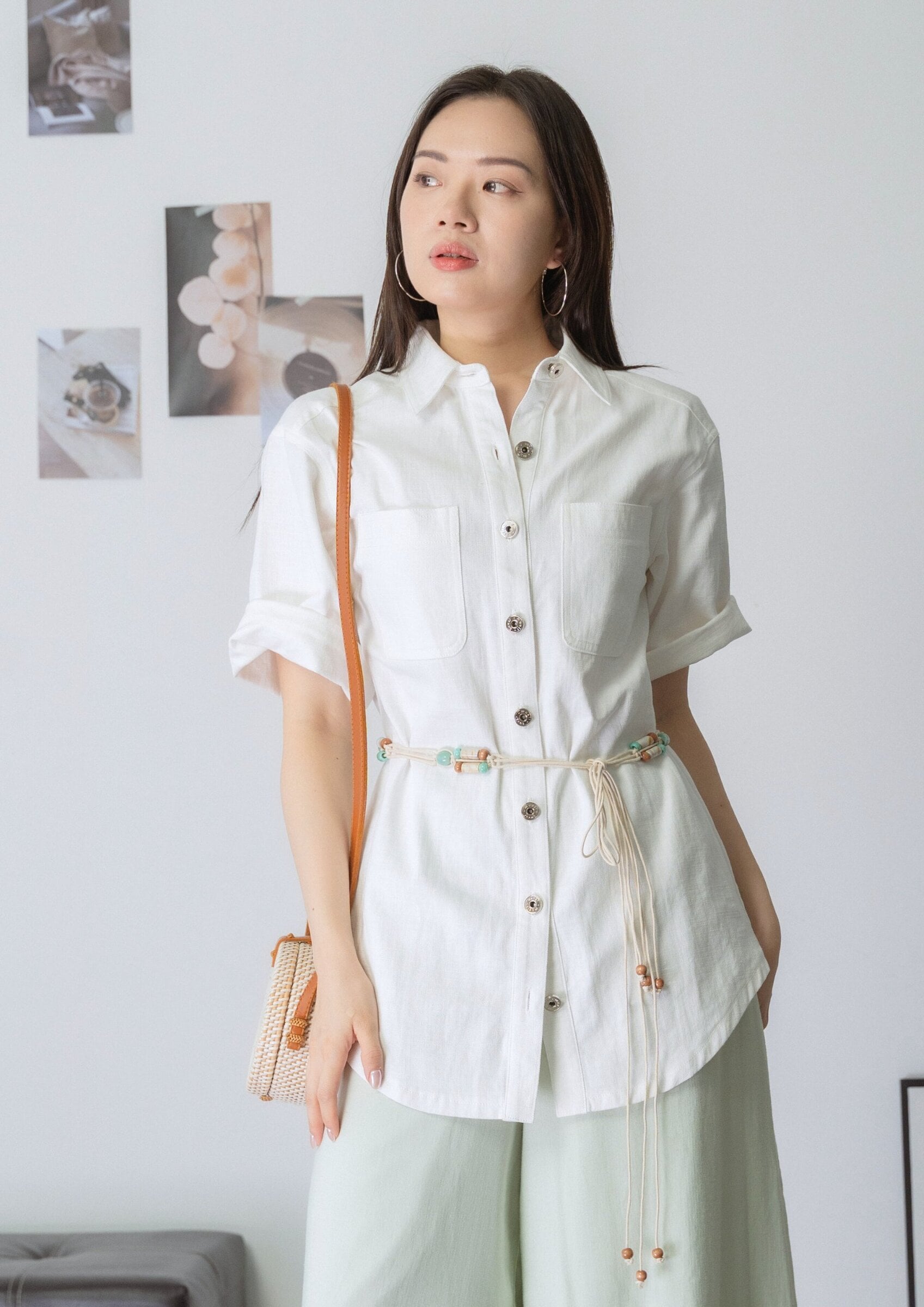 Octavia Longline Button-Up Shirt ZBP5191 view 8
