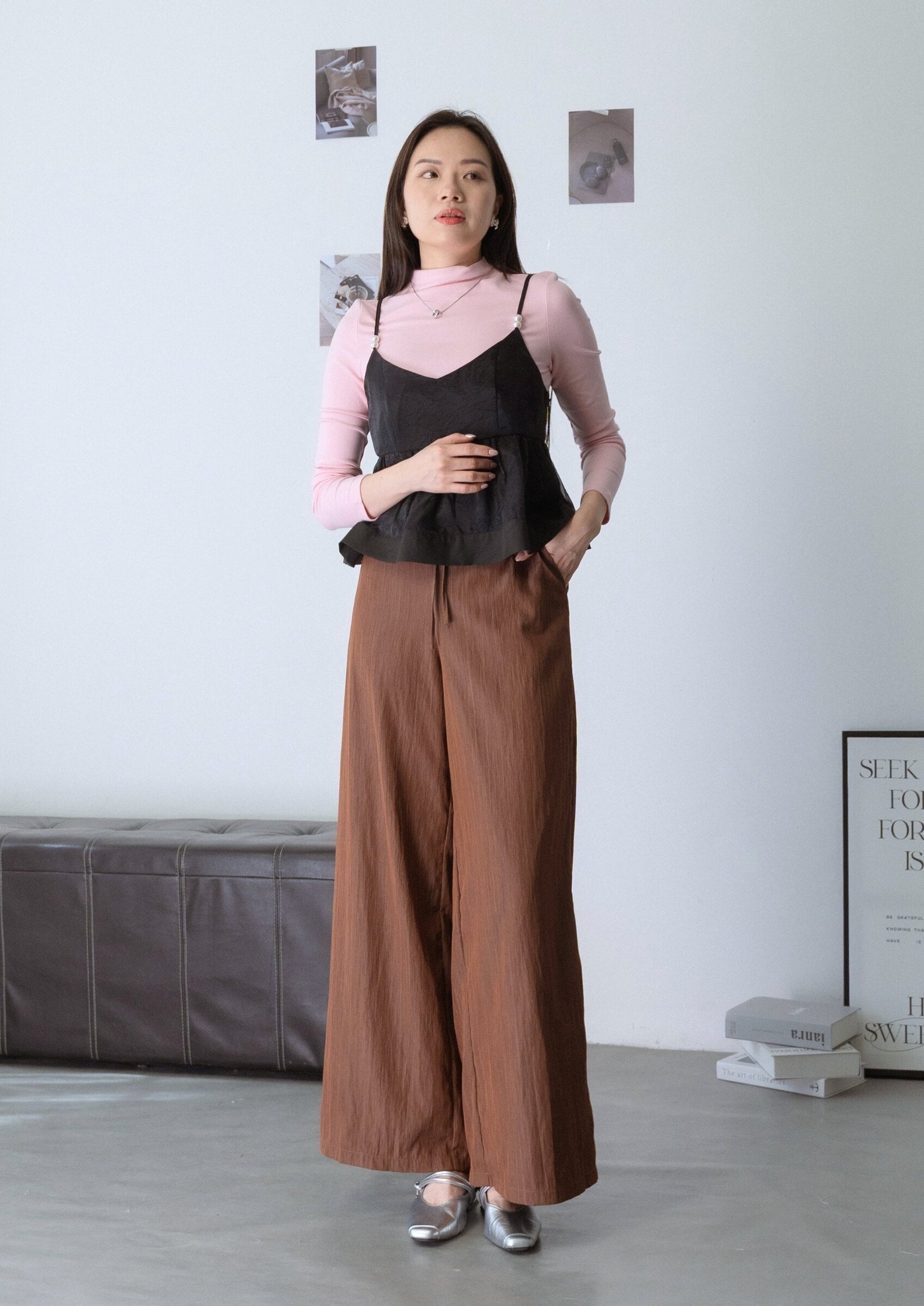懒人显瘦裤 Pants ZLP5042 - BROWN view 3