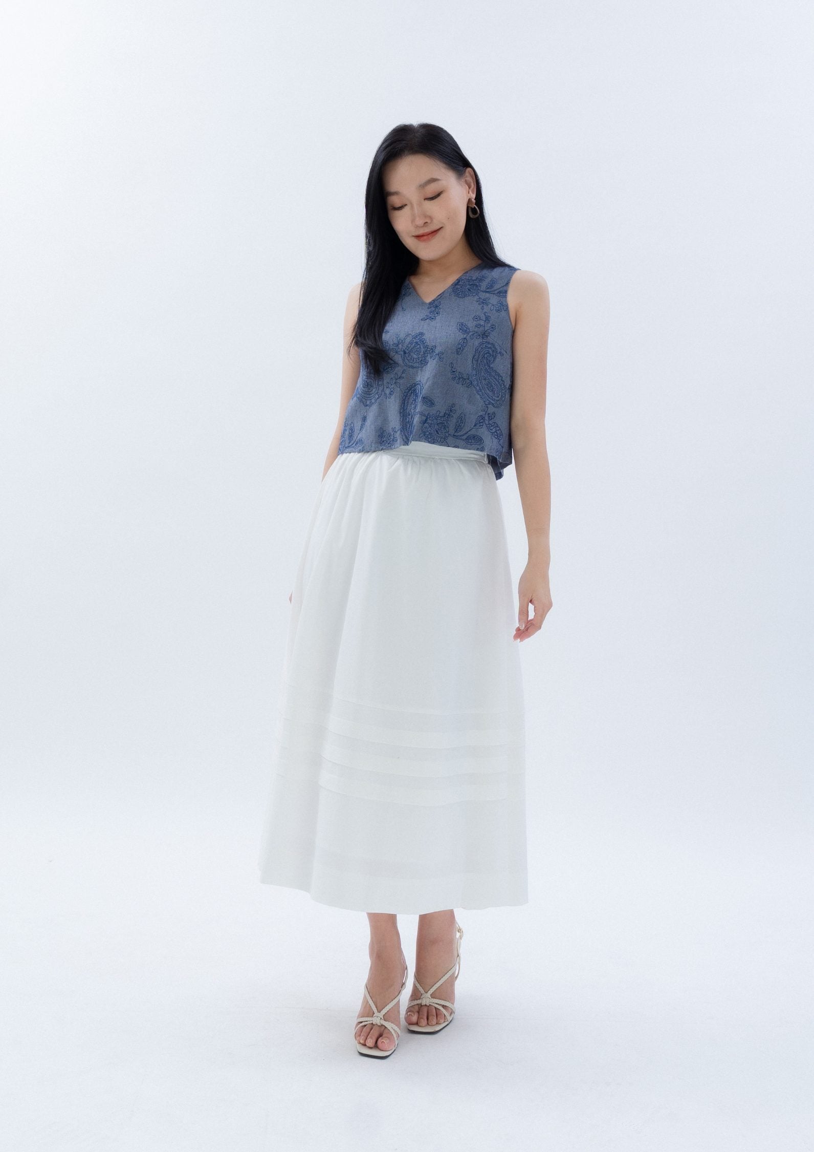 Vintage Printed Sleeveless Top ZBP5189 view 7