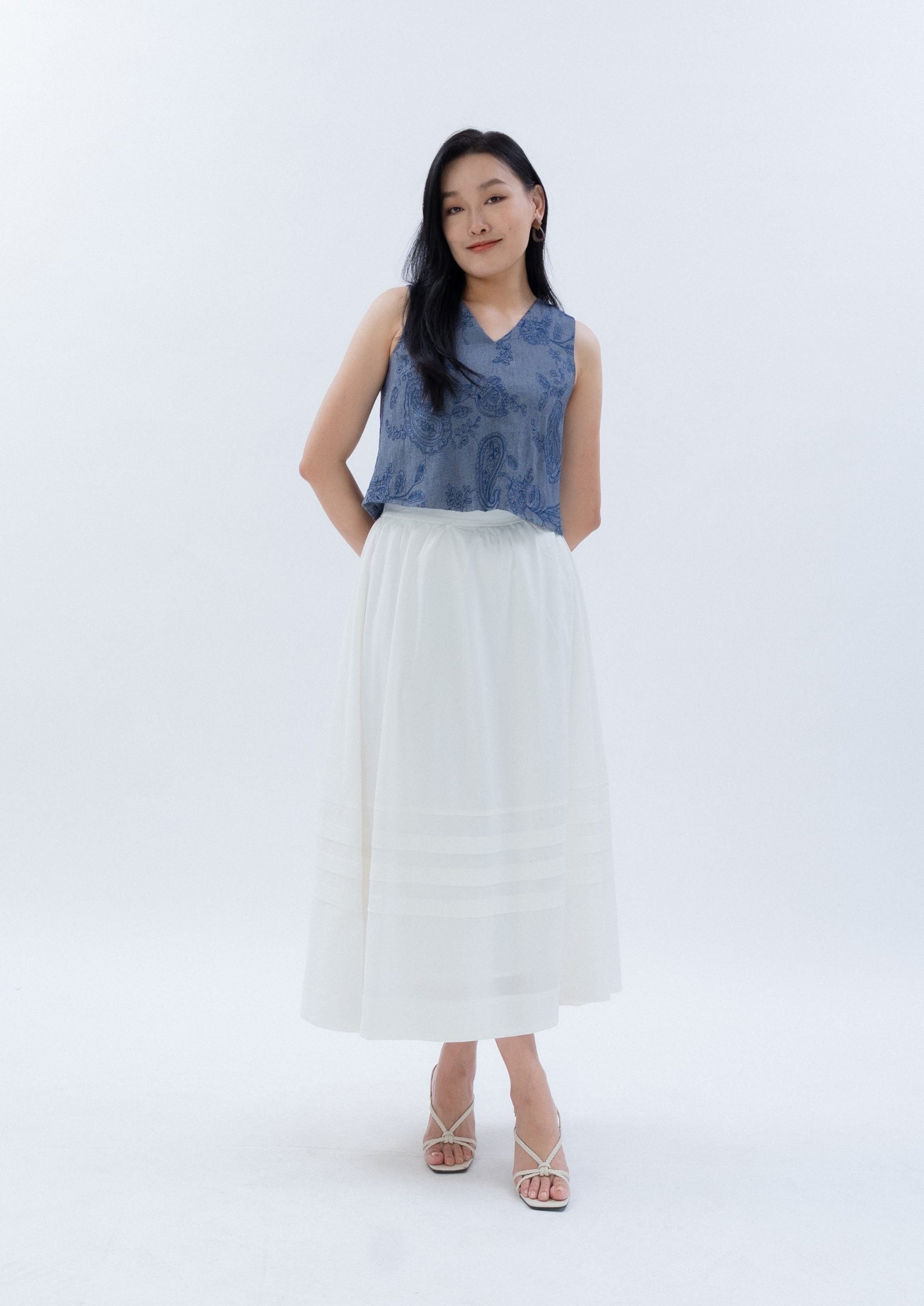 Vintage Printed Sleeveless Top ZBP5189 view 6