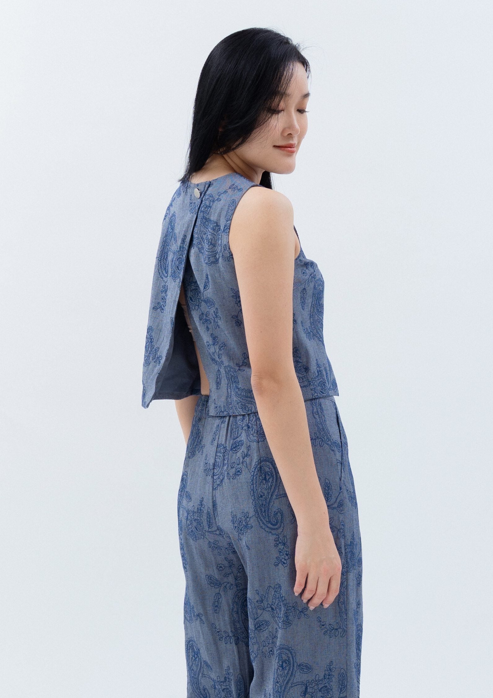 Vintage Printed Sleeveless Top ZBP5189 view 2