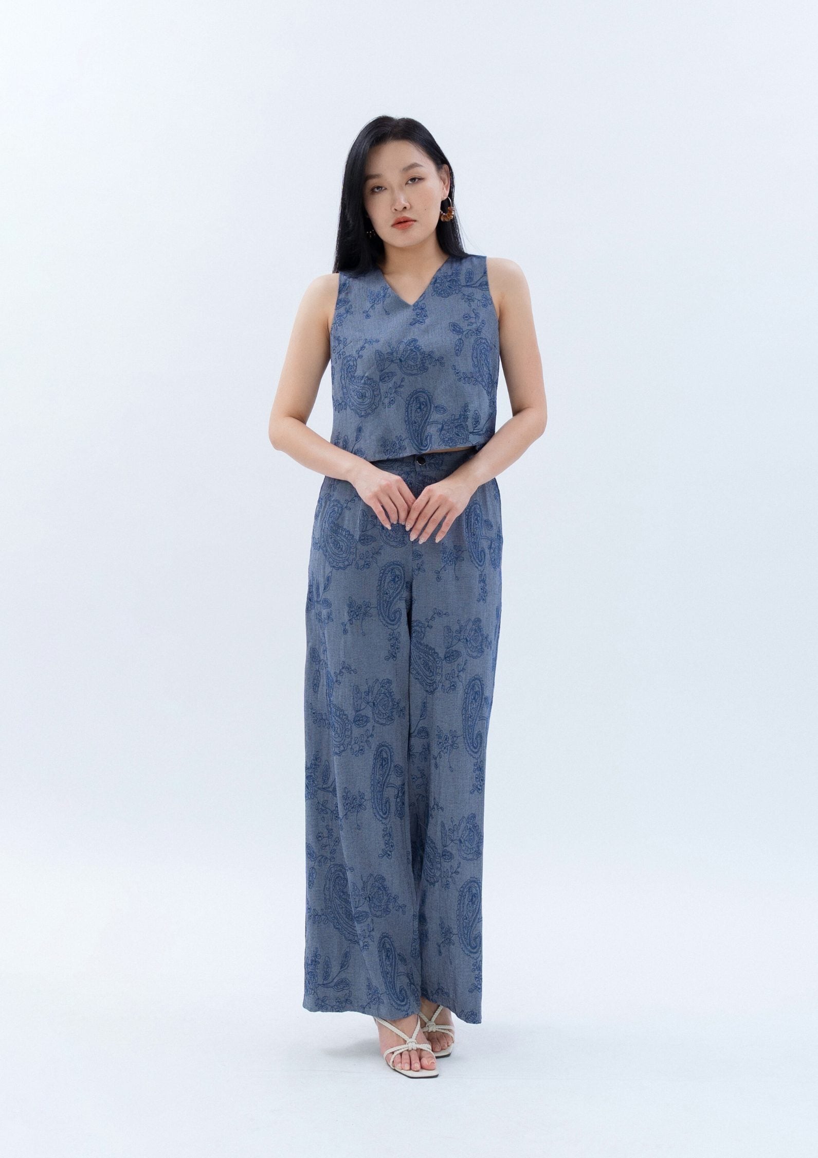 Vintage Printed Sleeveless Top ZBP5189 view 3