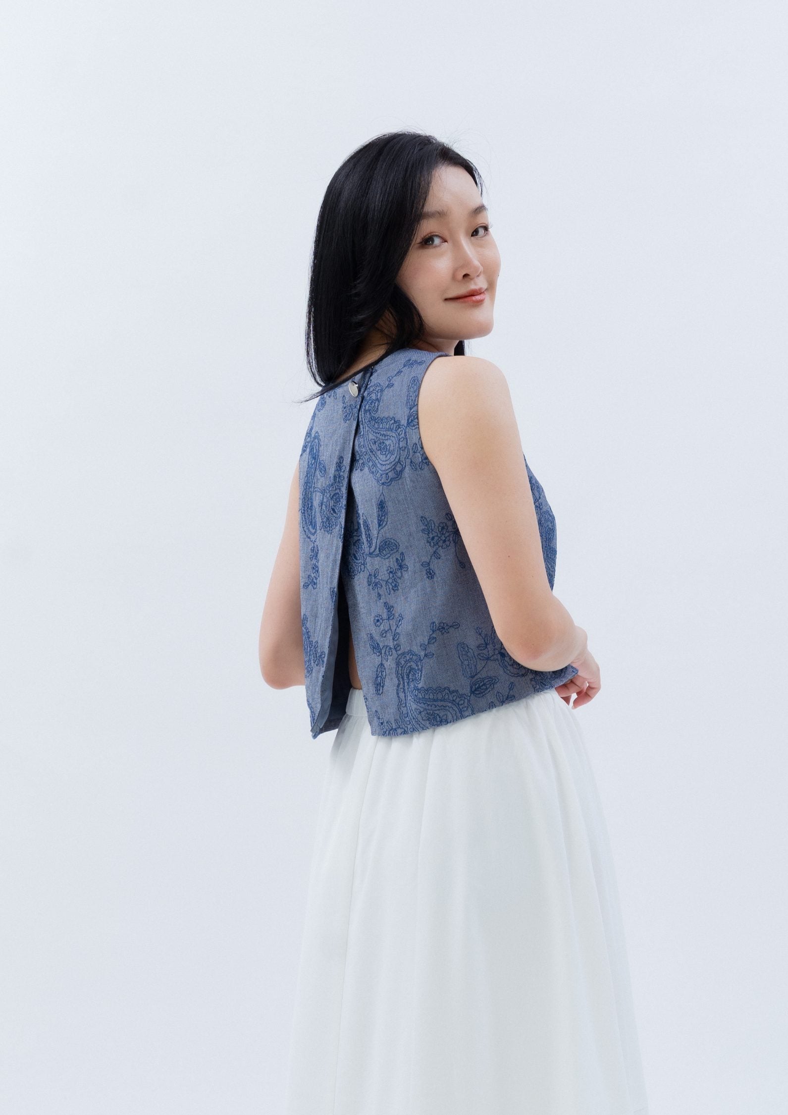 Vintage Printed Sleeveless Top ZBP5189 view 5