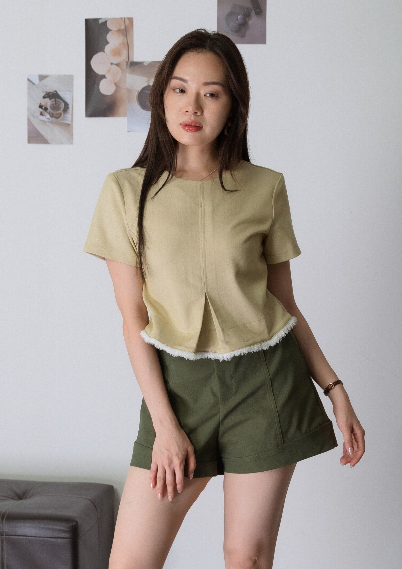 Fuzzy-Hem Sleeved Top ZBP5190 view 8