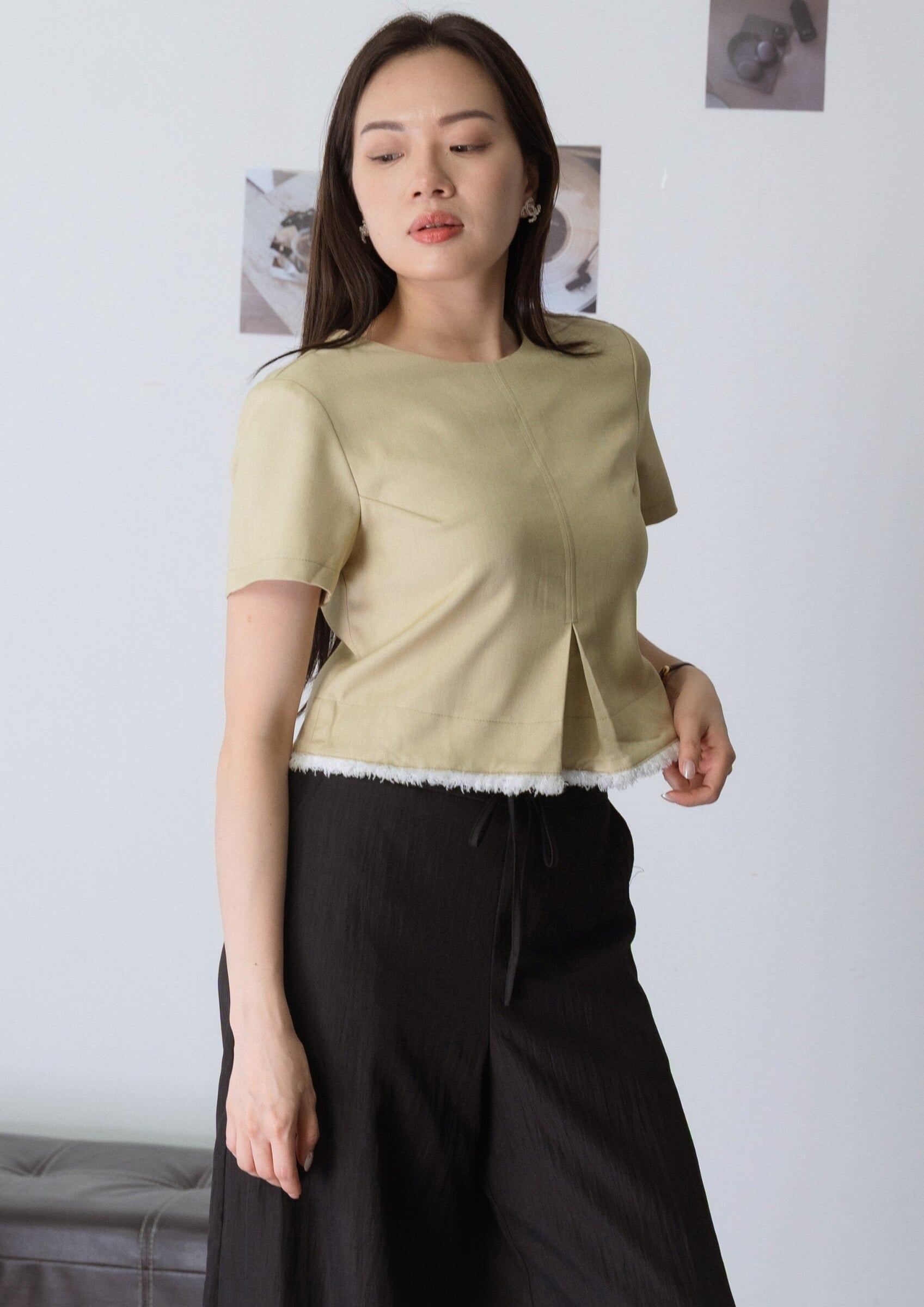 Fuzzy-Hem Sleeved Top ZBP5190 view 4