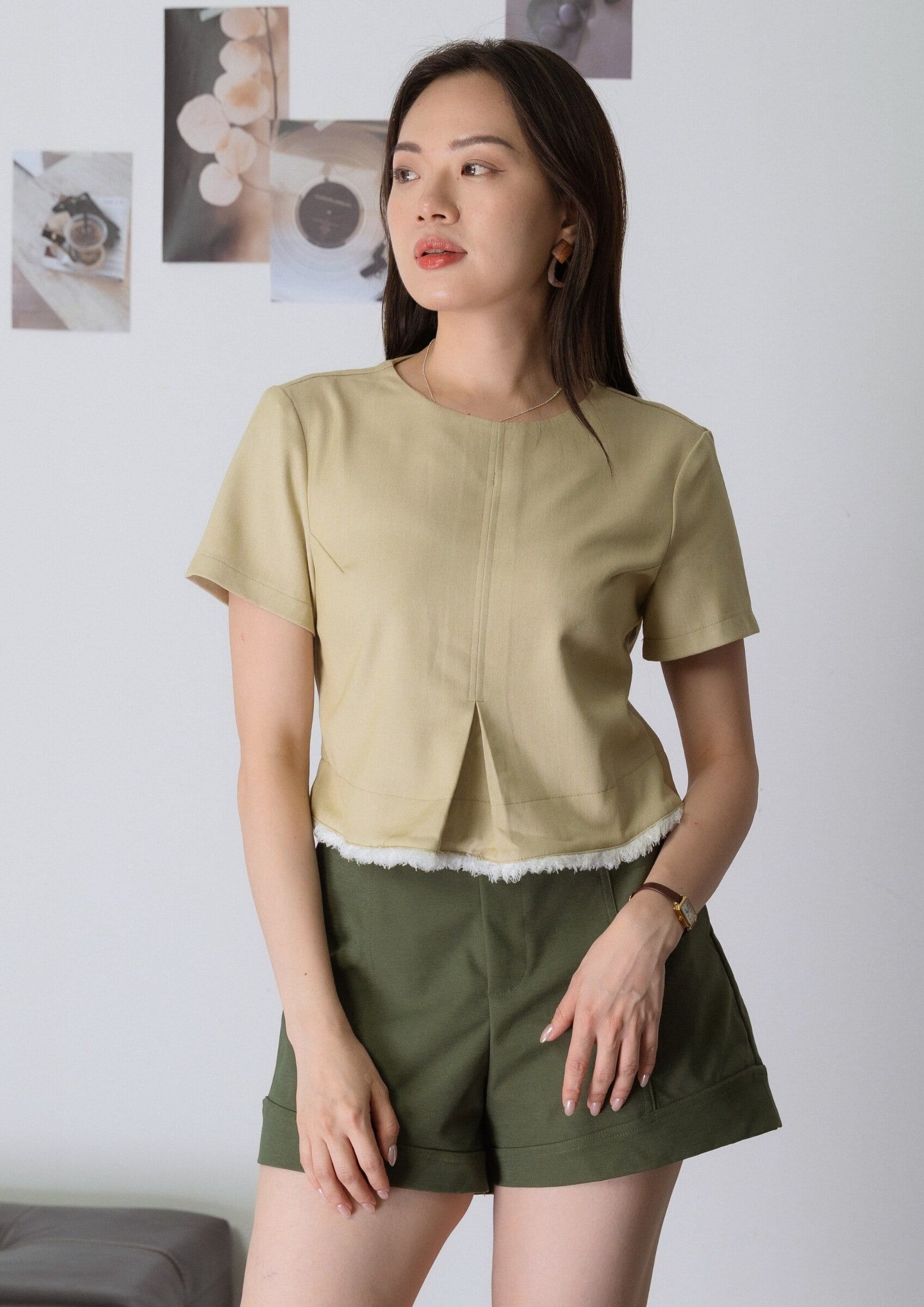 Fuzzy-Hem Sleeved Top ZBP5190 view 9