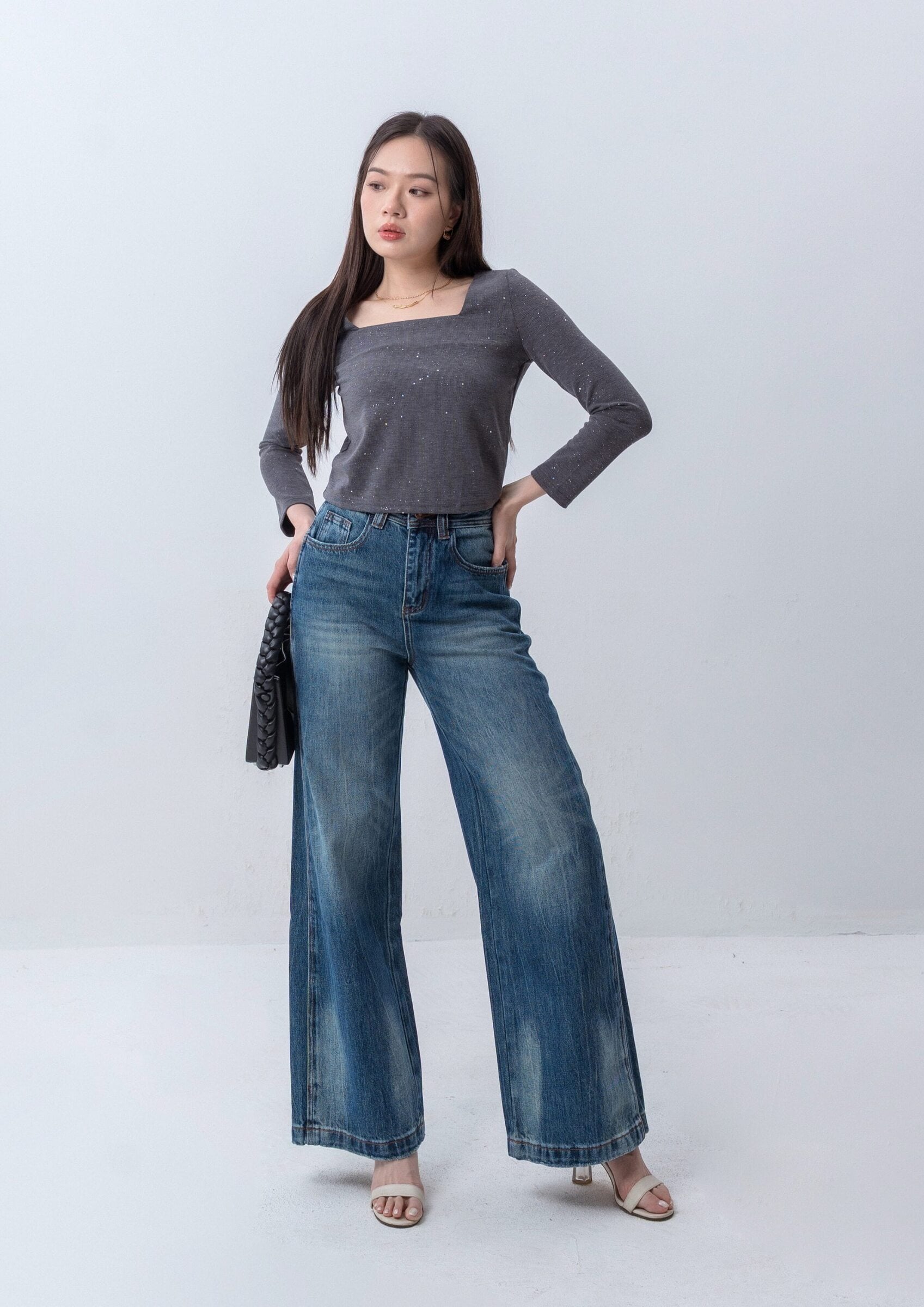Wide-Leg Denim Pants ZJL5031 view 2