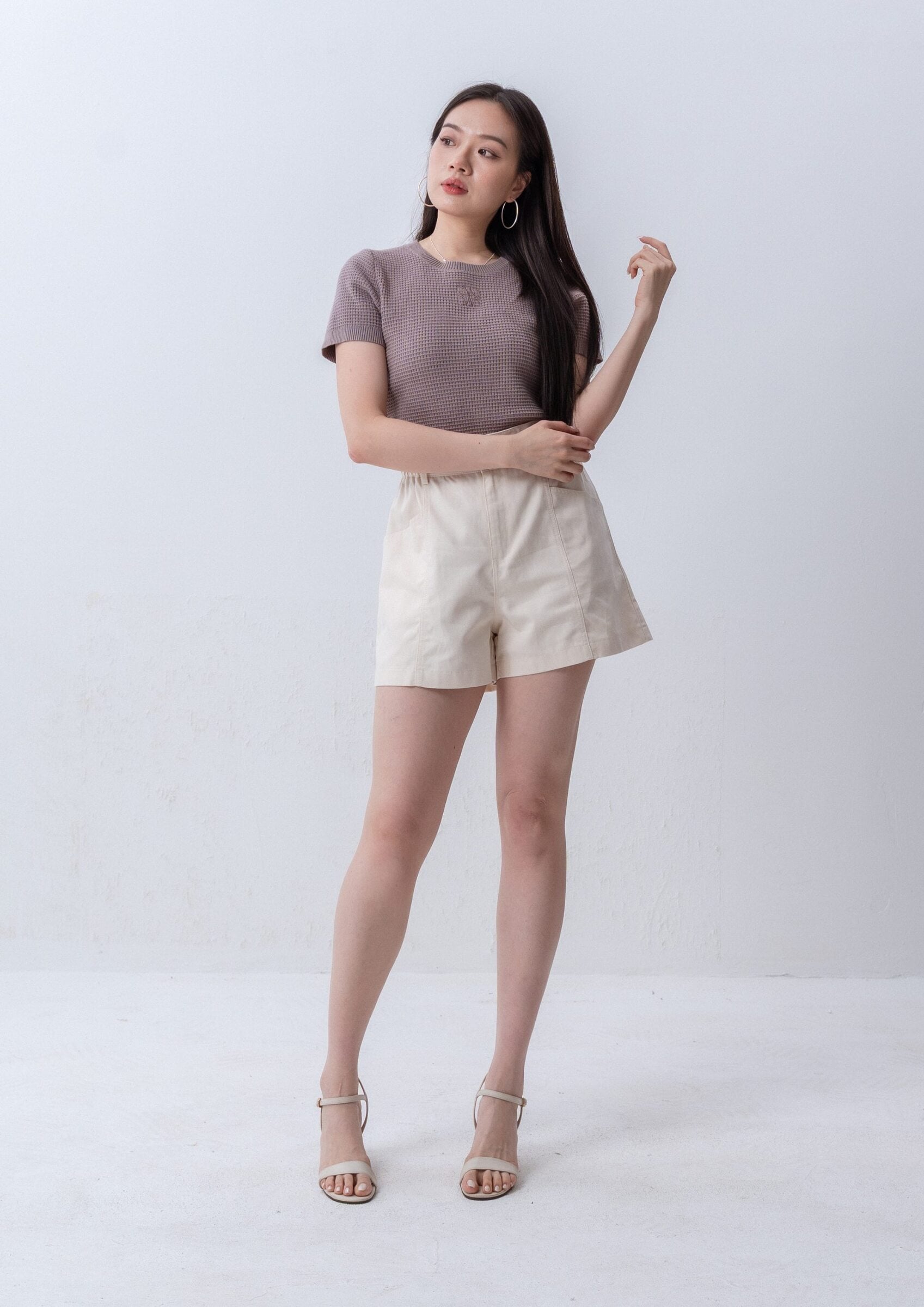 High-Waist Twill Shorts ZSP5030 view 2