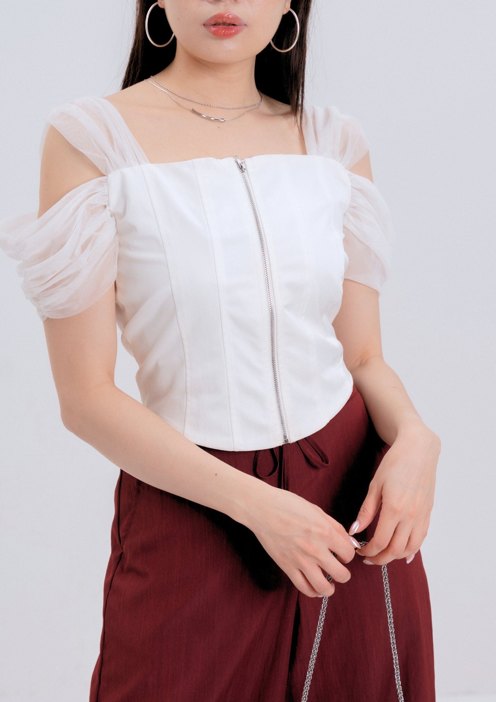Mesh Sleeve Top ZBP5237 view 9