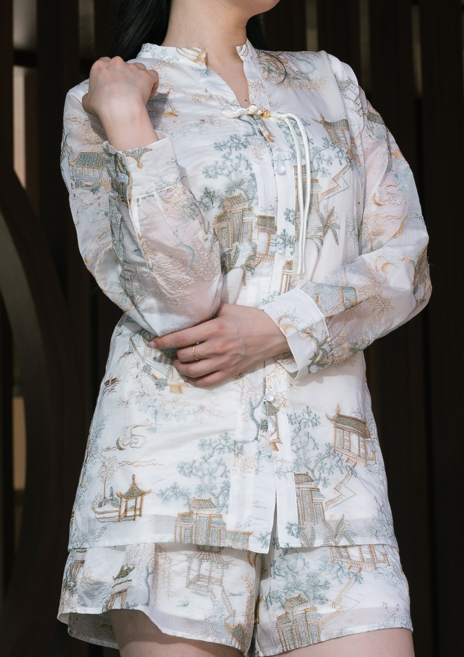 Modern Chinese Top & Shorts Set ZBL5073 view 6