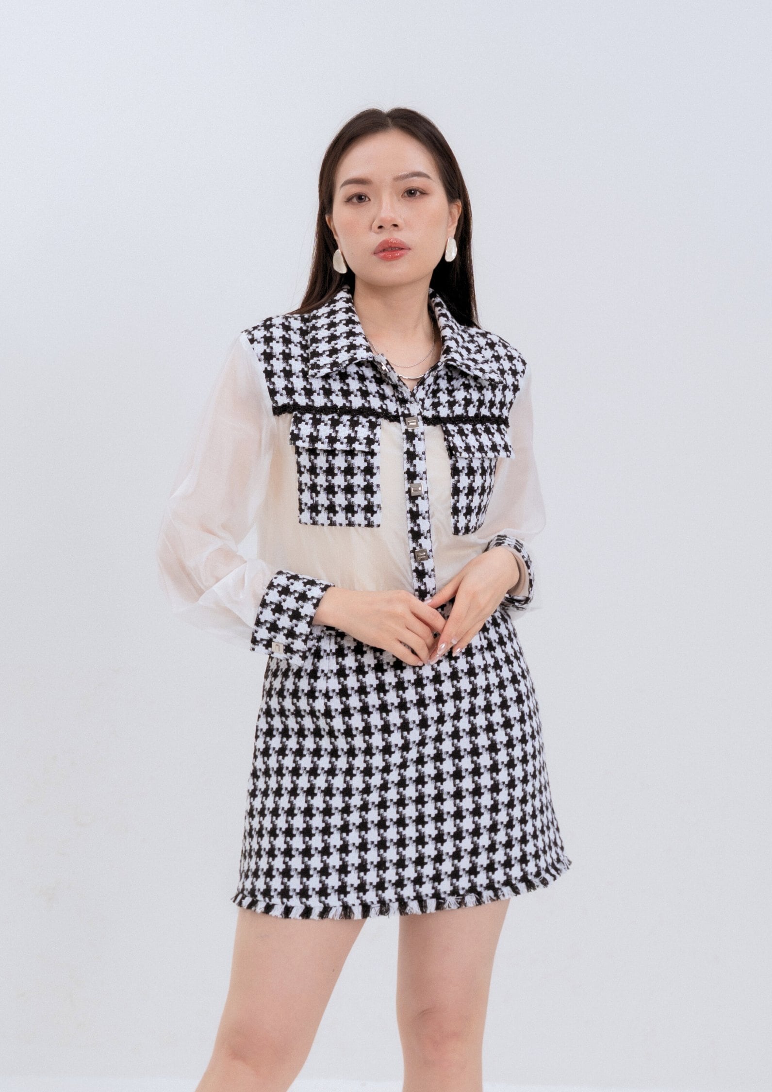 Houndstooth Skirt ZSK5067 view 2