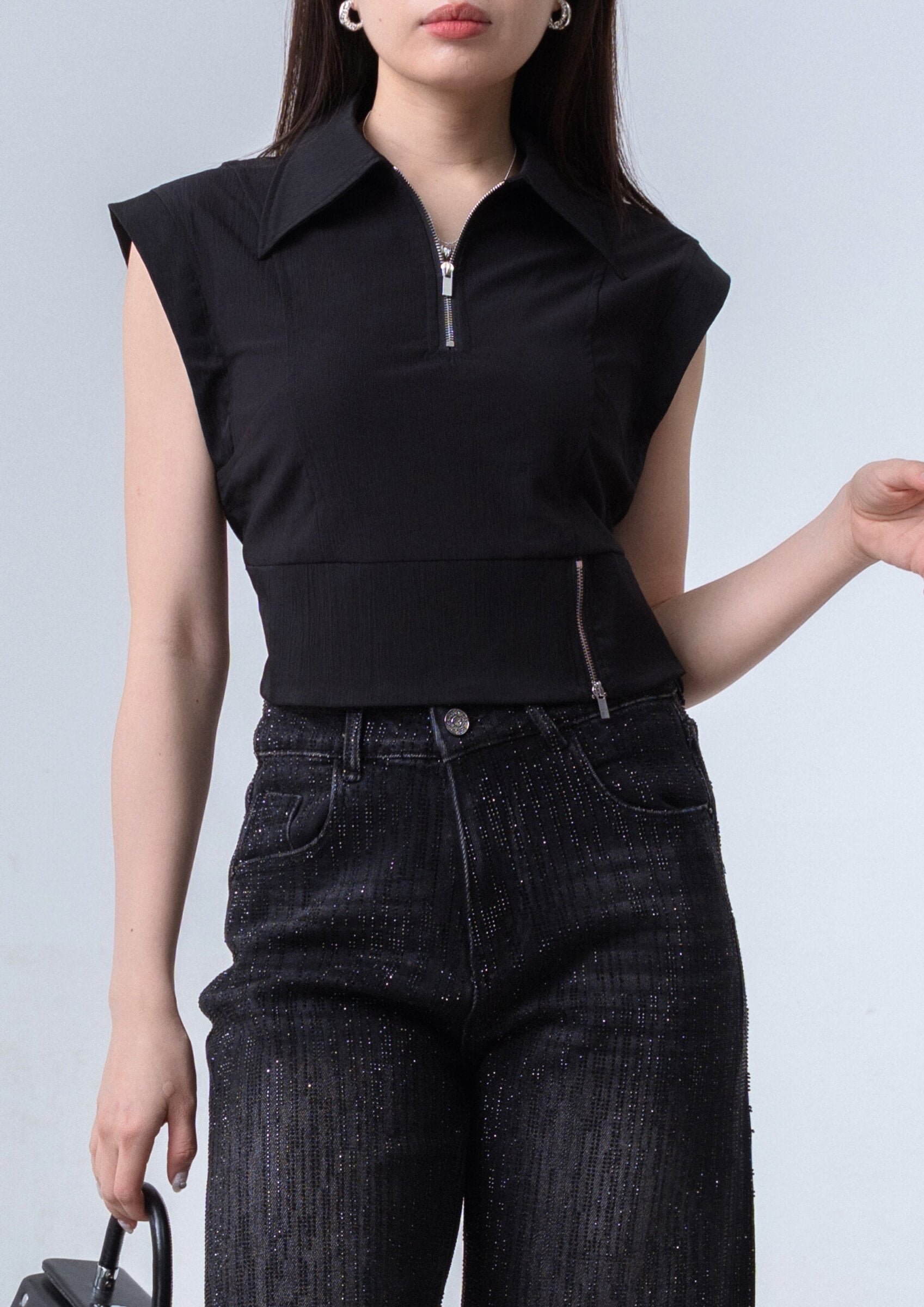 Sleeveless Zip-Up Top ZBP5262 view 5
