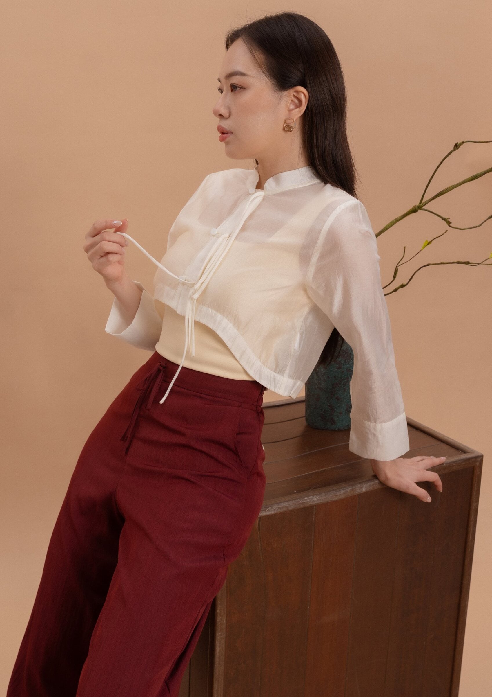 Organza Chinese-Style Shirt ZBP5234 view 7