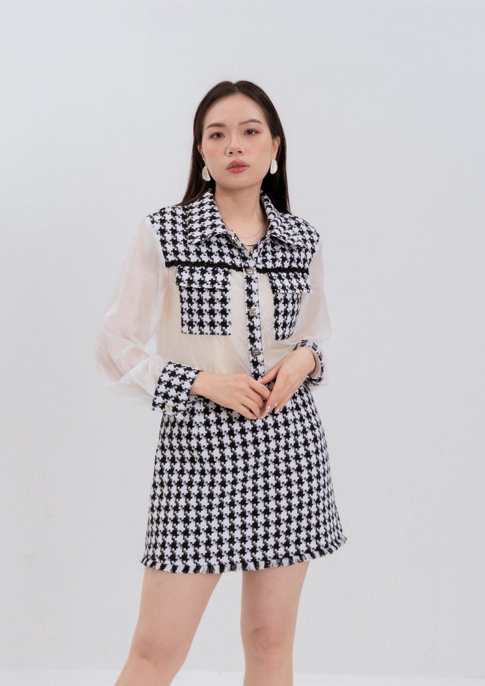 Chic Tweed Organza Shirt ZBP5226 view 9