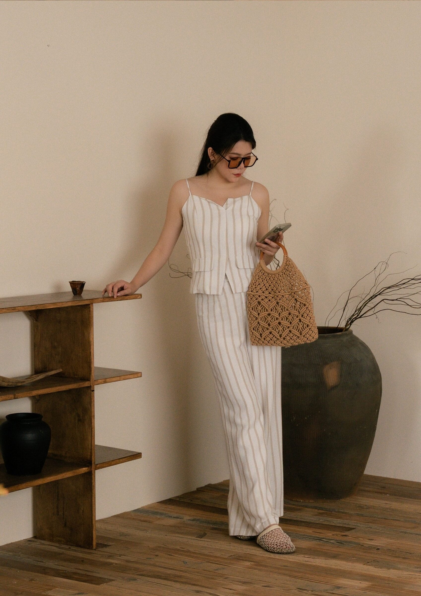 Cotton Linen Striped Blouses & Pants ZBP5245 ZLP5045 view 3