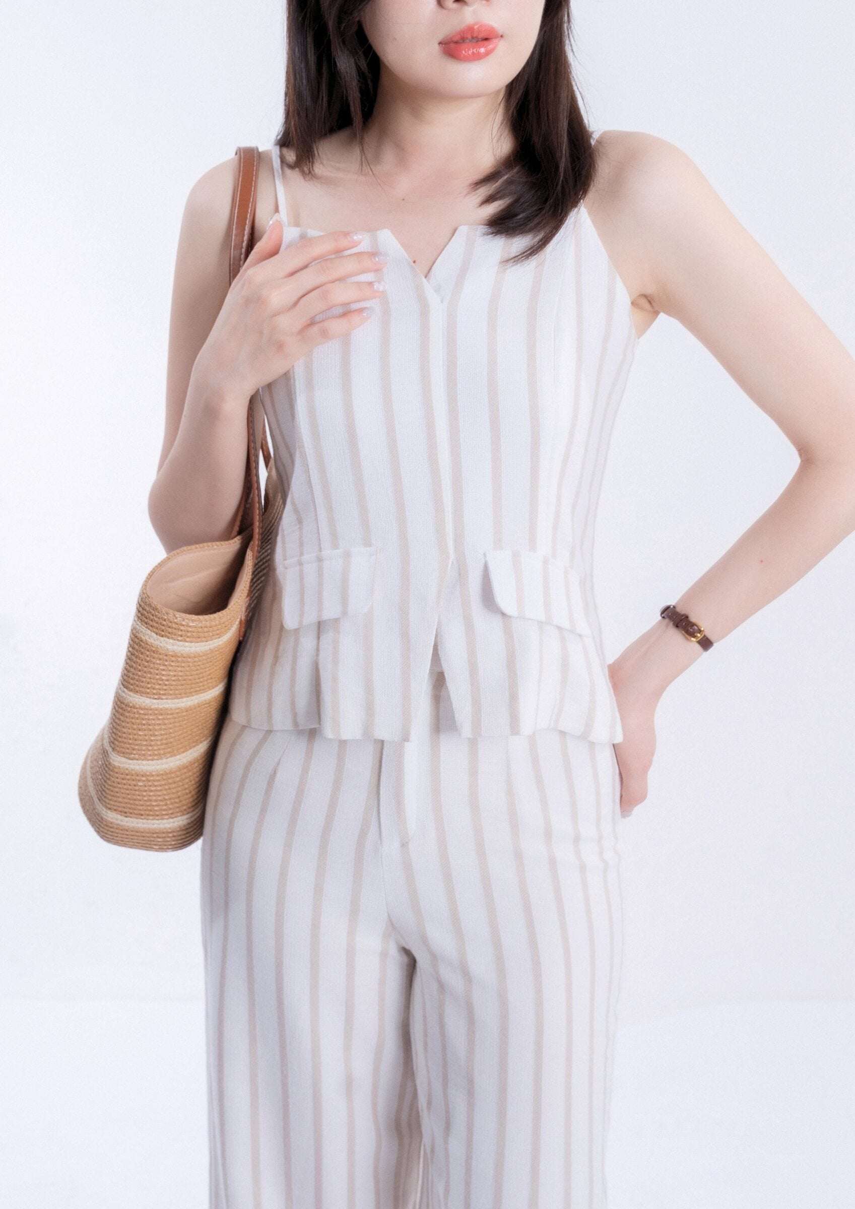 Cotton Linen Striped Blouses & Pants ZBP5245 ZLP5045 view 5