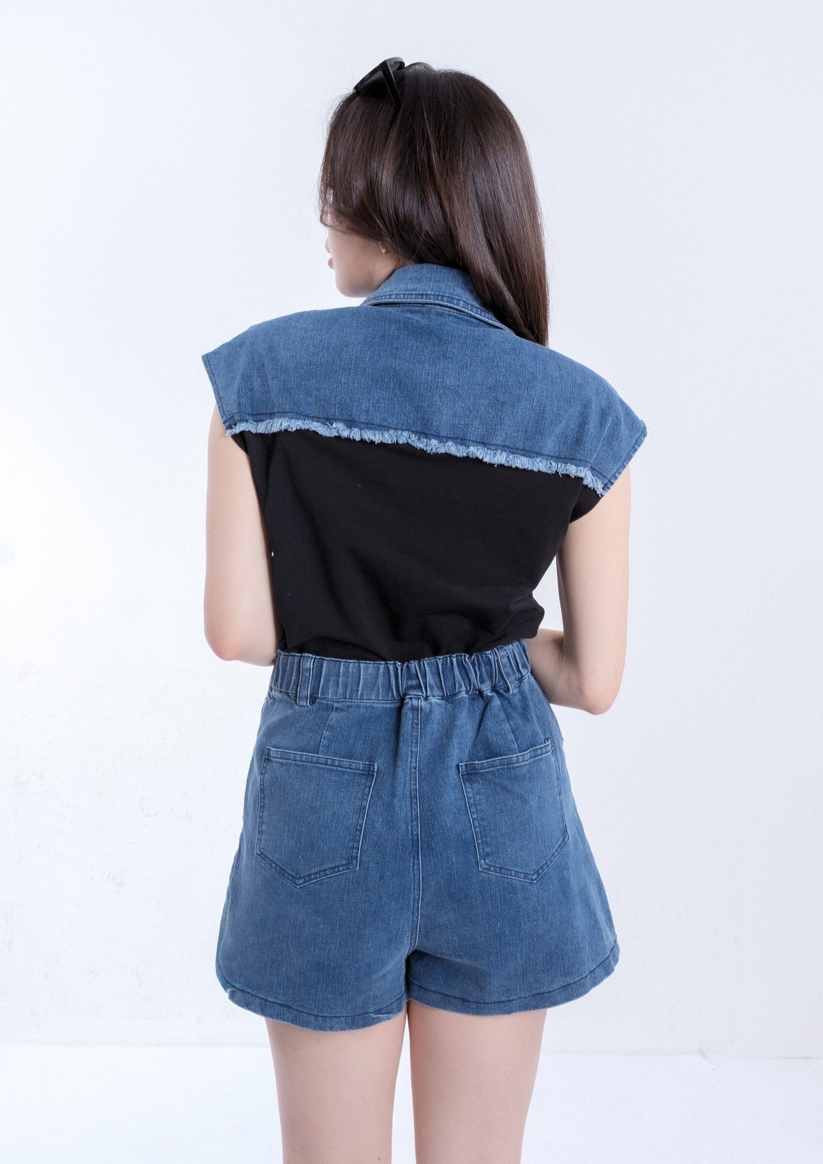 Eleanor Patchwork Denim Top ZBP5266 view 3