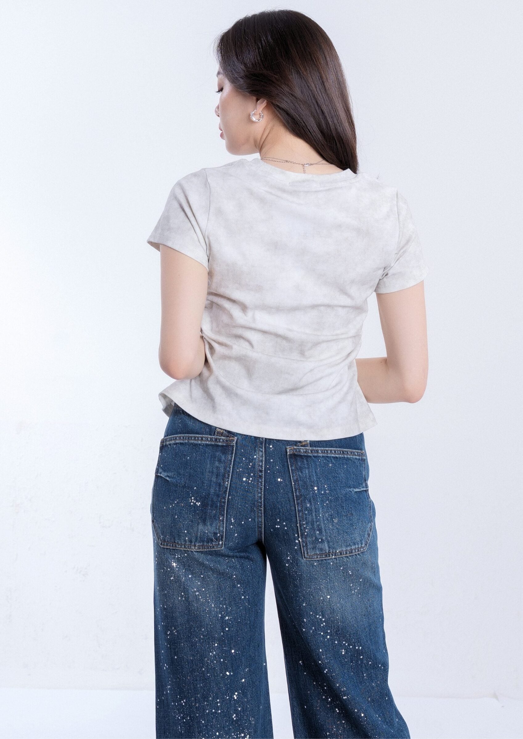 Rhinestone Denim Pants ZJL5037 view 5