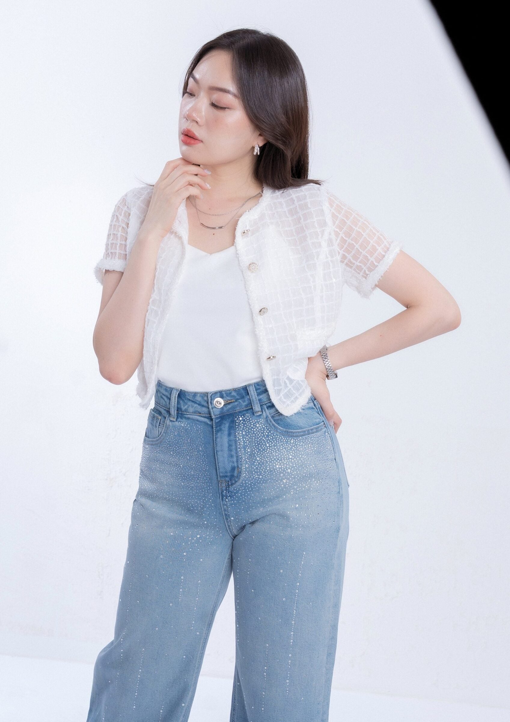 Sheer Chiffon Short Sleeve Top ZBP5272 view 8