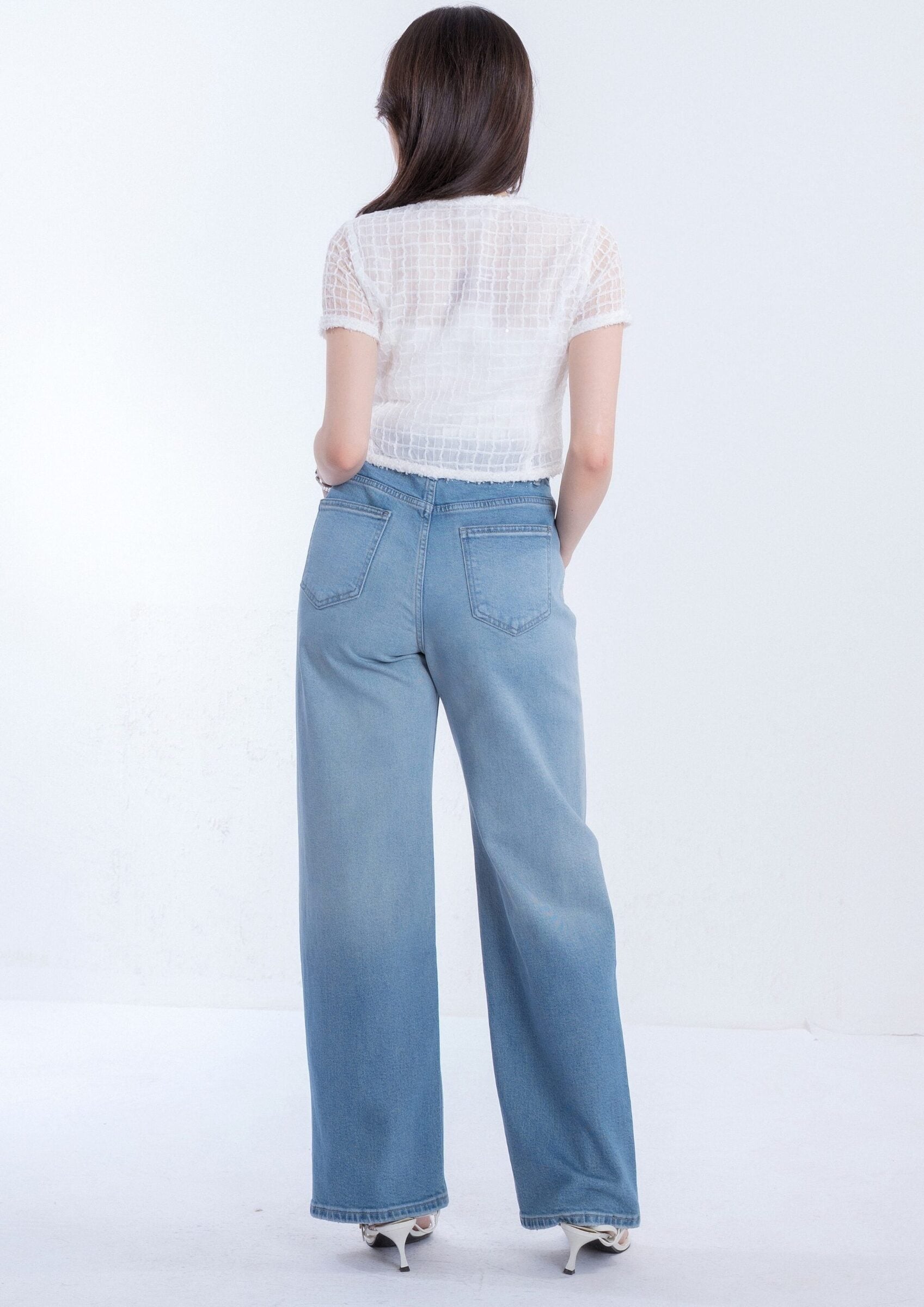 Ombre Rhinestone Denim Pants ZJL5038 view 3