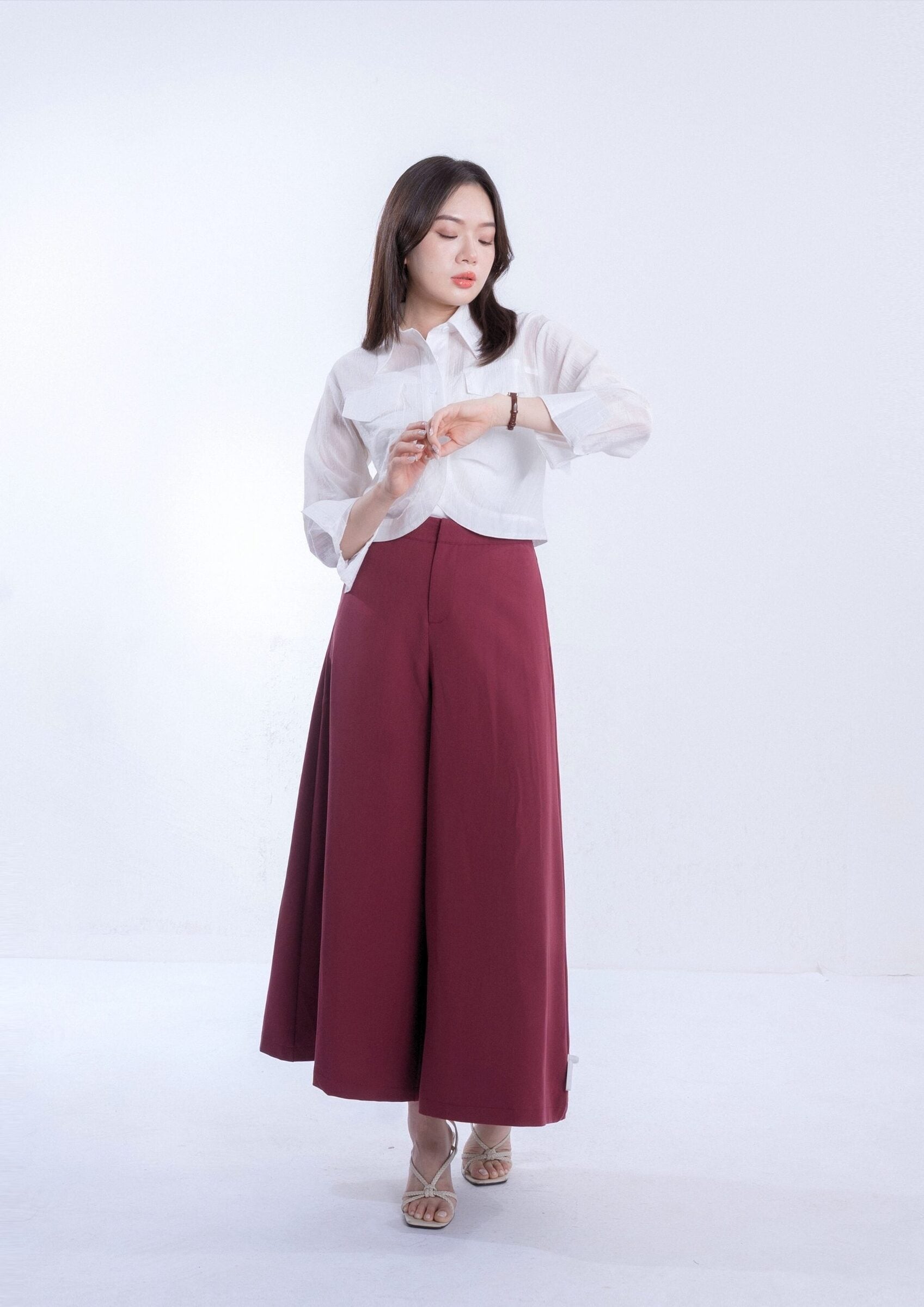 Luna Sheer Blue Crop Blouse ZBP5035 view 2