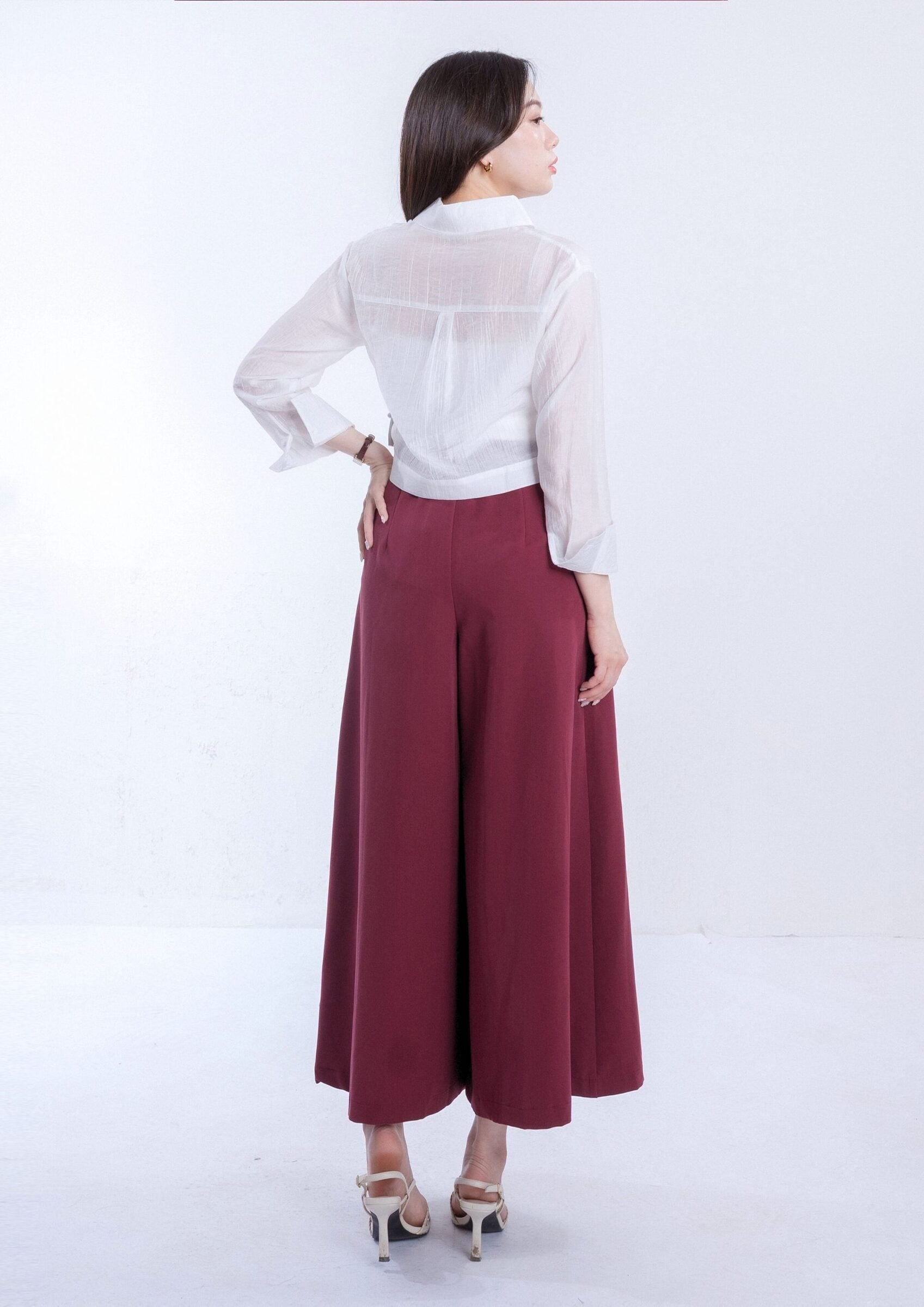 Luna Sheer Blue Crop Blouse ZBP5035 view 5