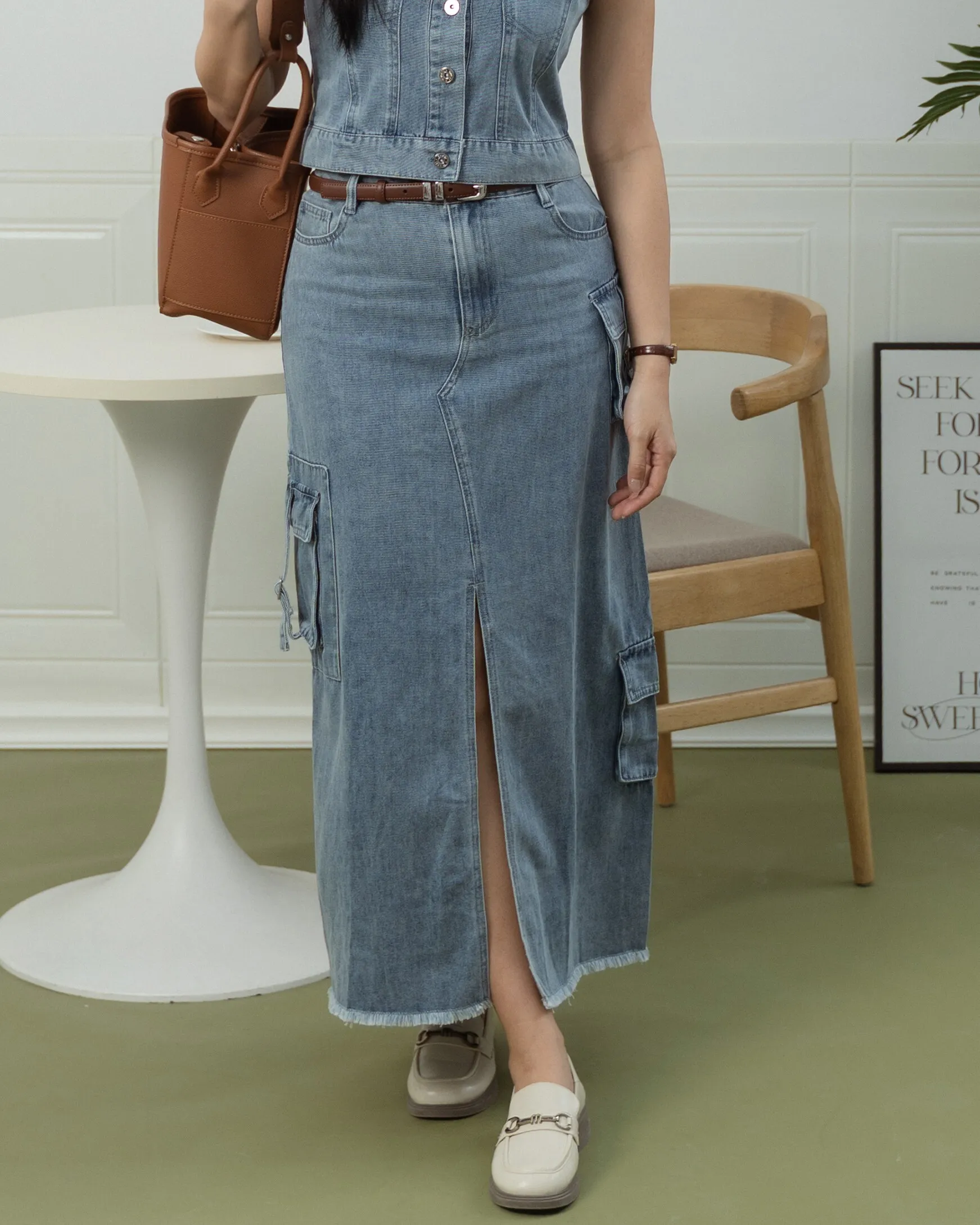 Rory Frayed Utility Skirt ZJK5005