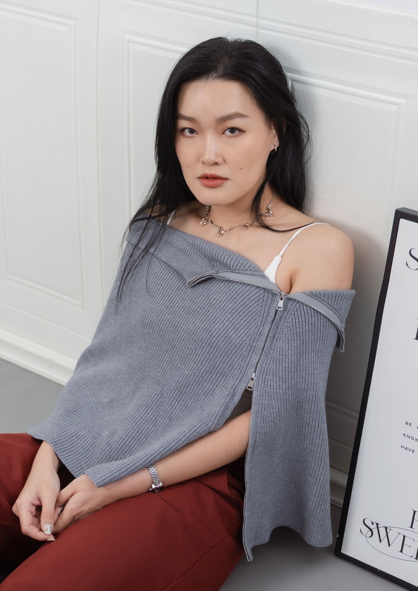 Daisy Knit Zip Cloak ZBP5082