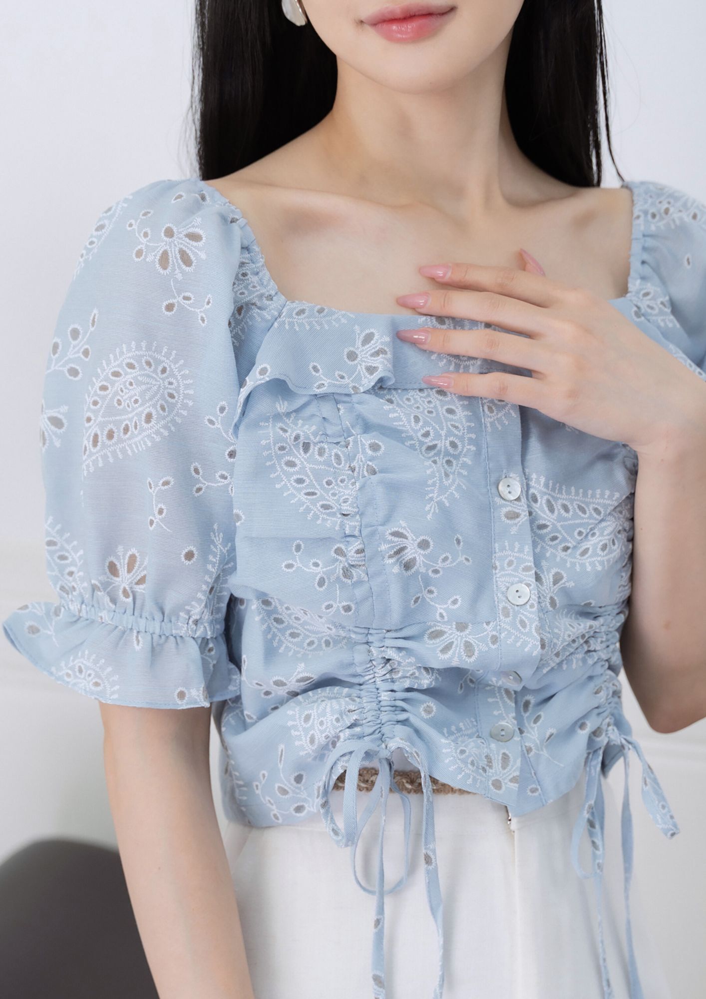 Clara Square Neck Floral Top ZBP5122