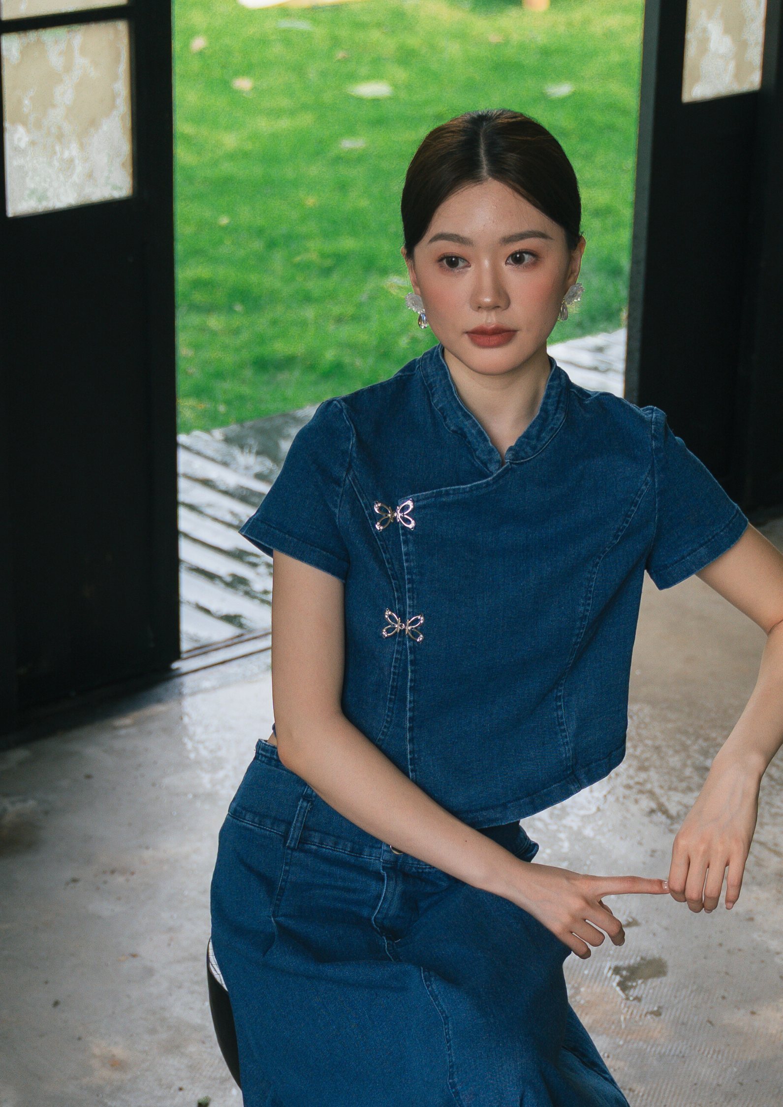 Denim Cheongsam-Inspired TOP ZBP5164