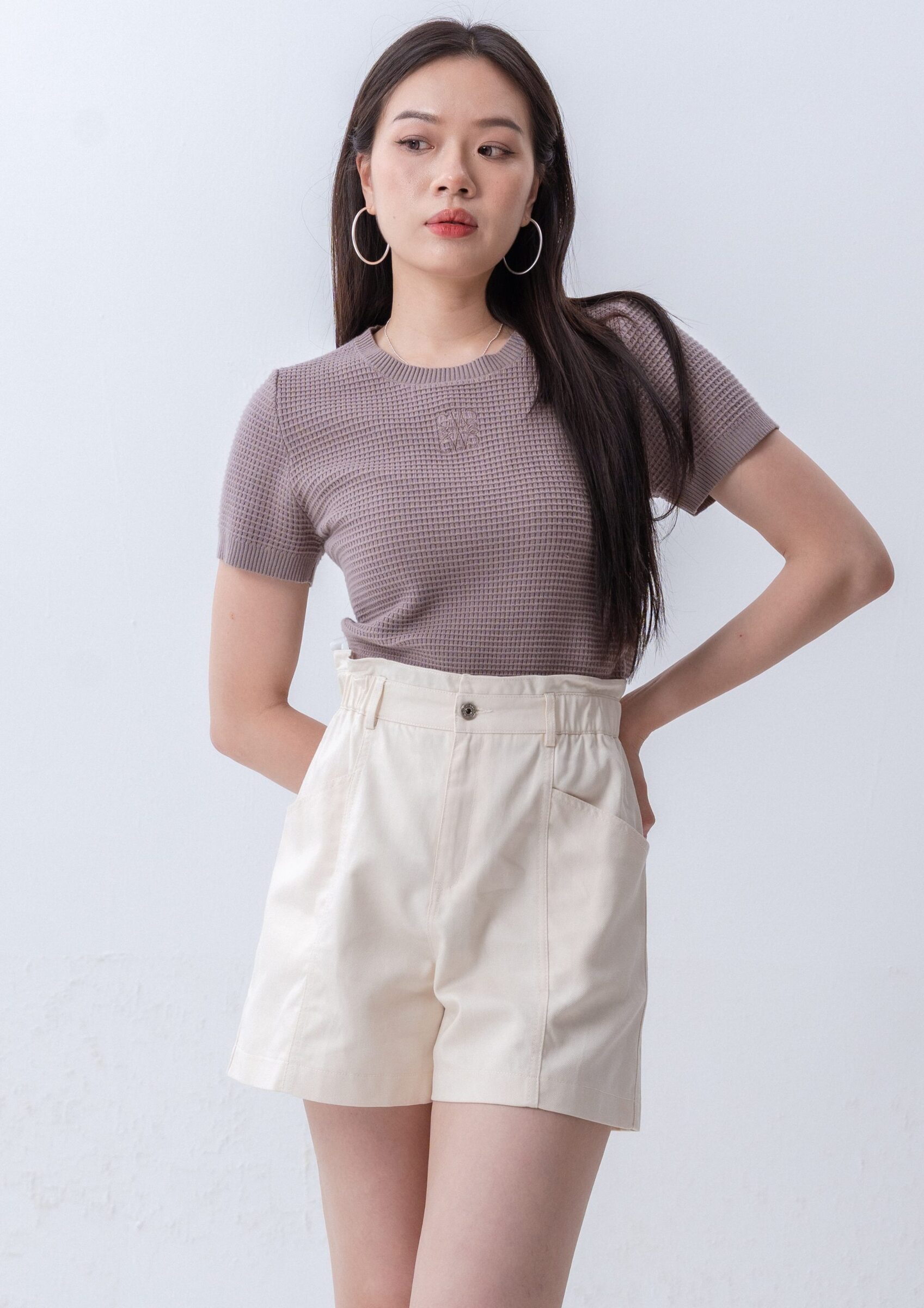 High-Waist Twill Shorts ZSP5030