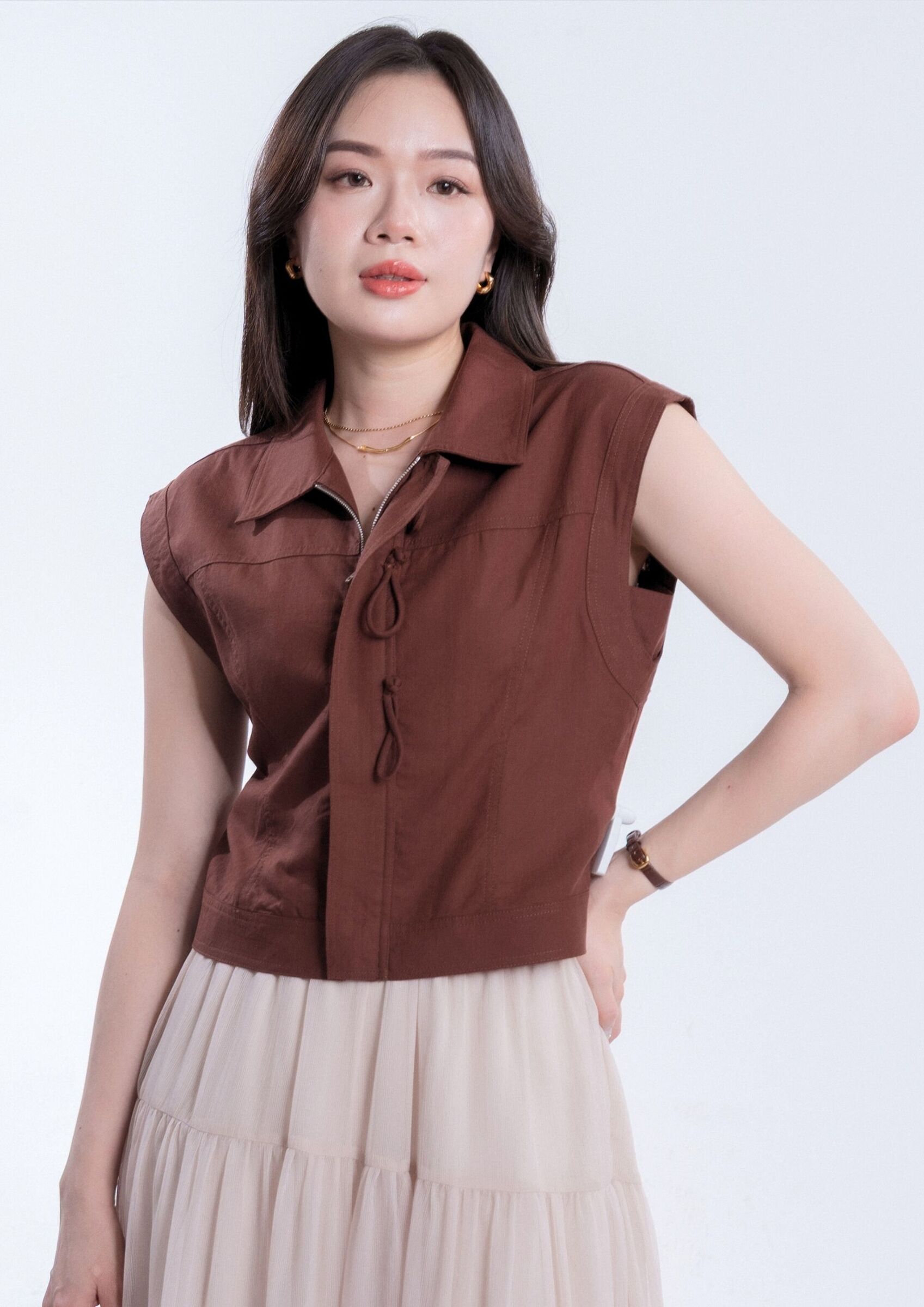 Modern Zip Vest Top ZBP5270
