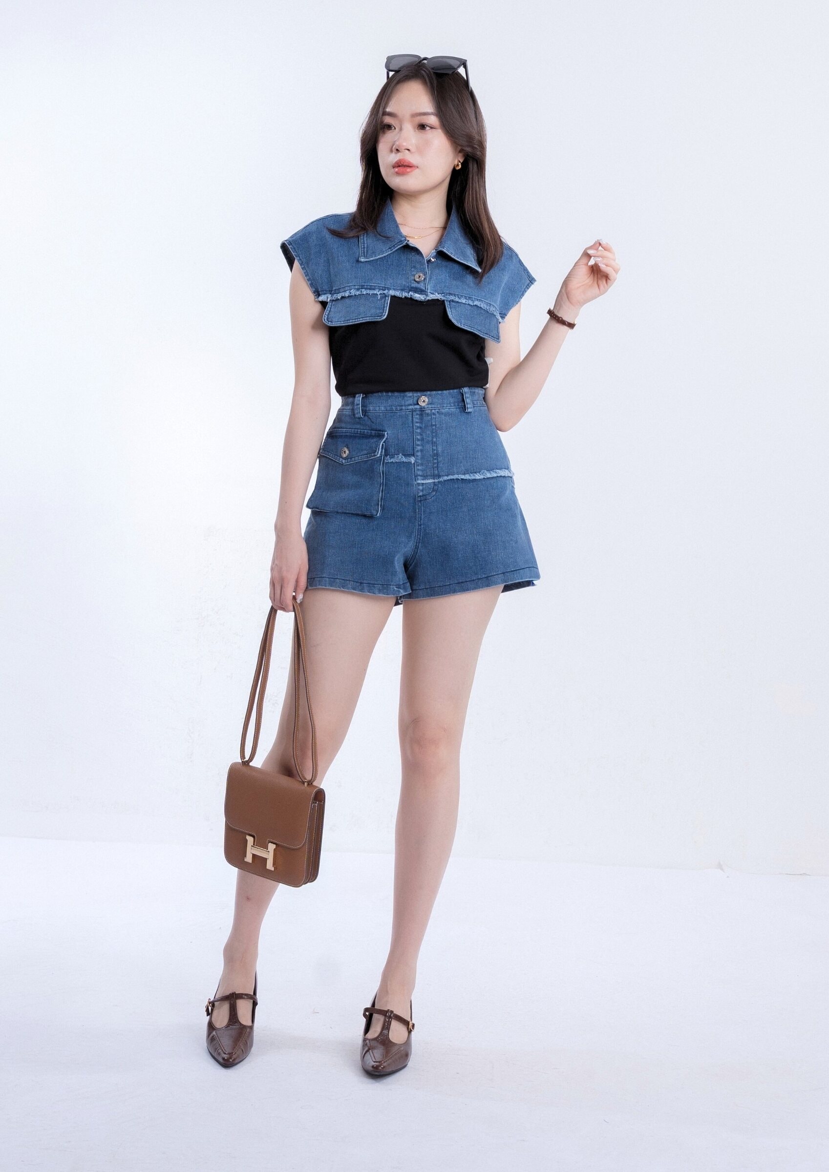 Eleanor Patchwork Denim Top ZBP5266