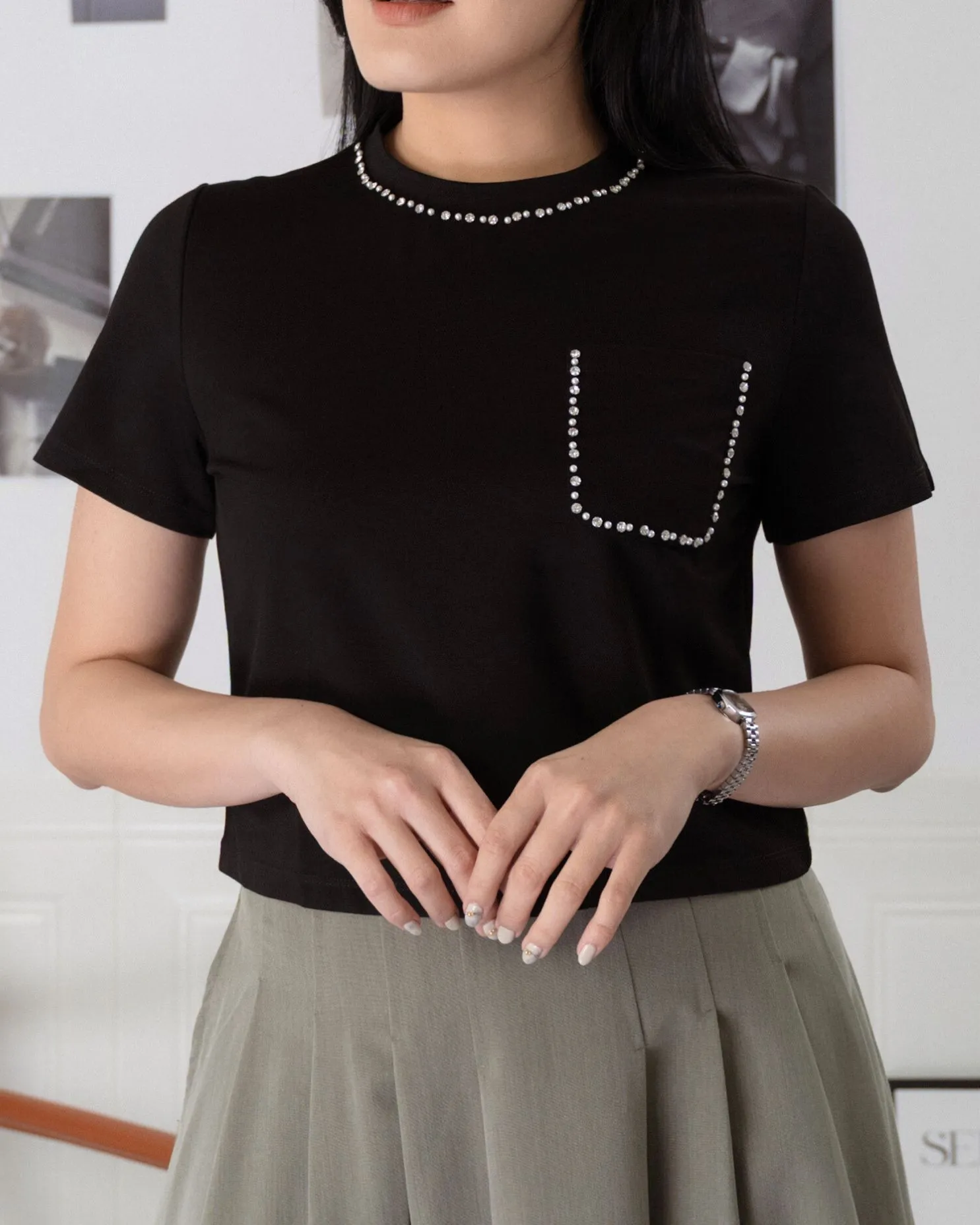 Rhinestone Tee ZBP5071