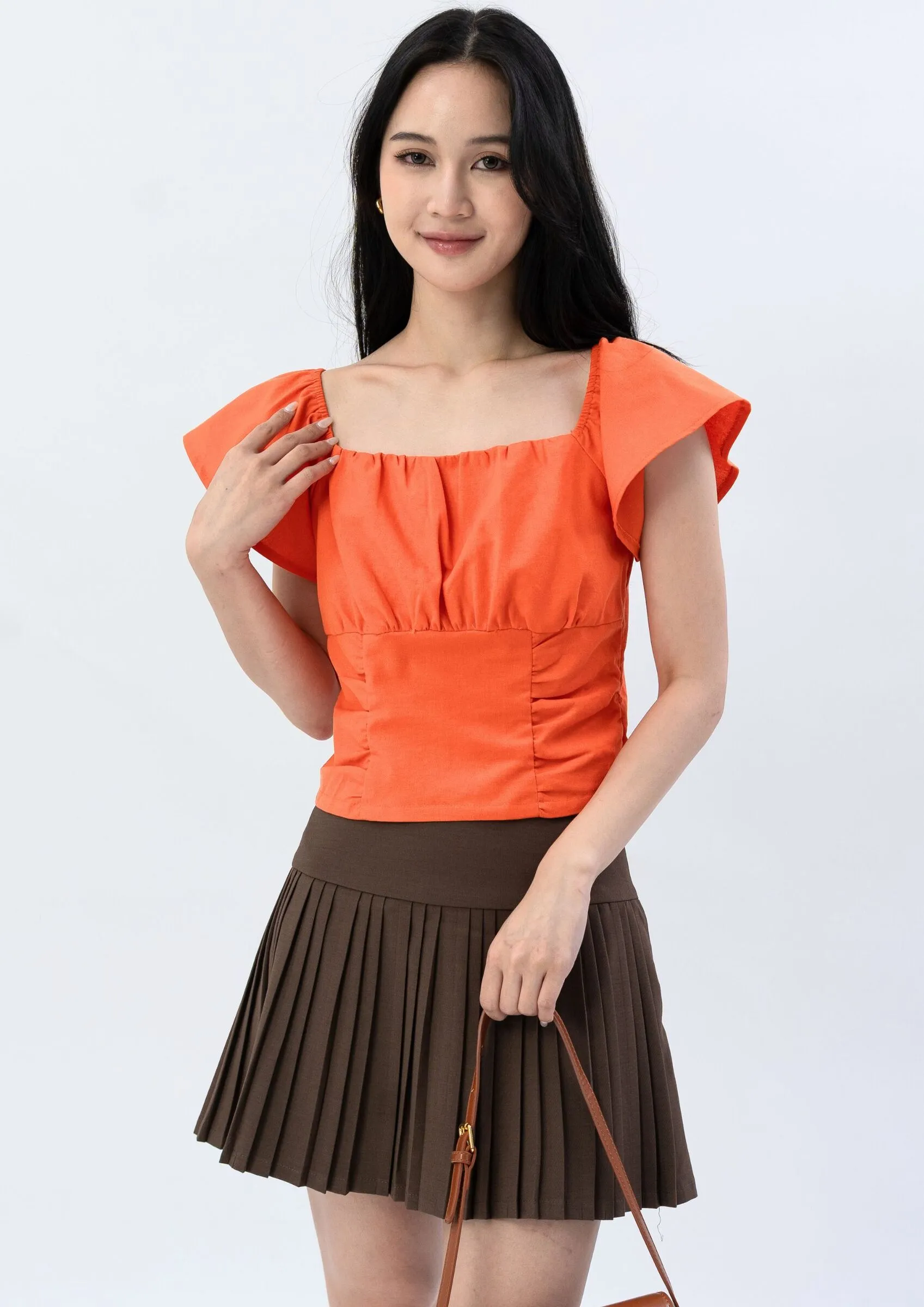 Frilled-sleeve top ZBP5187