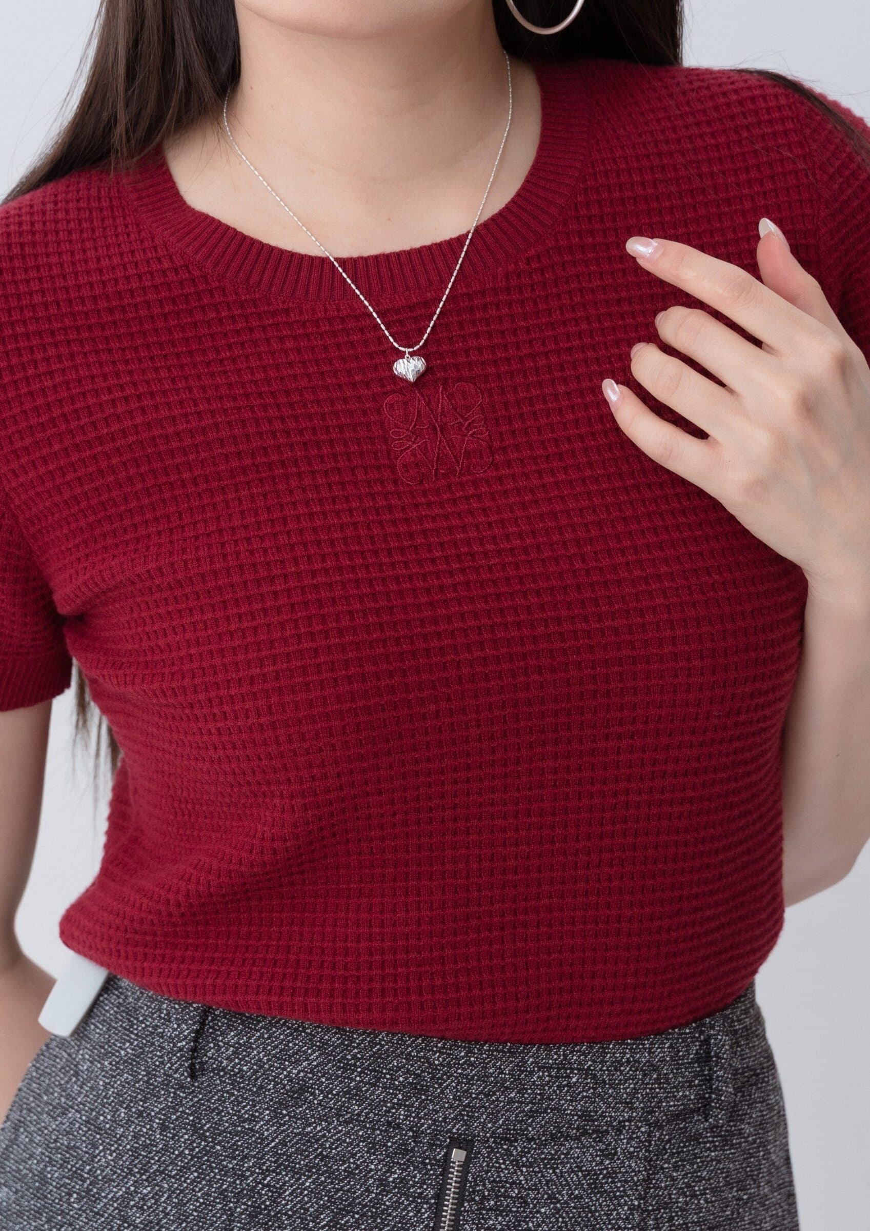 Waffle fabric top ZBP5249