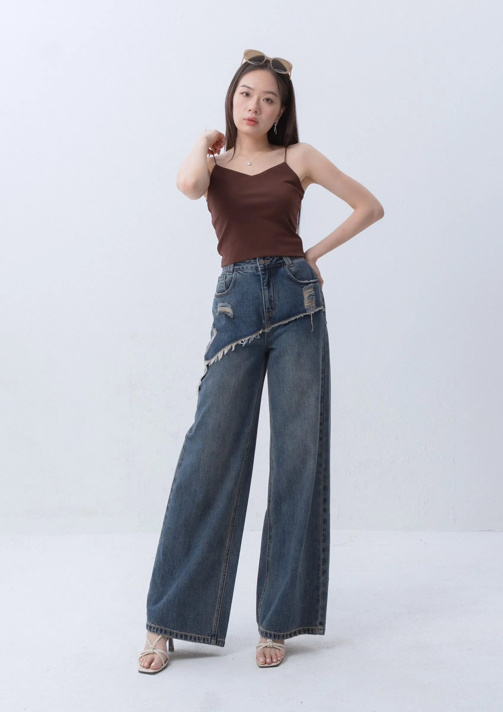 Layered Front Denim Pants ZJL5029