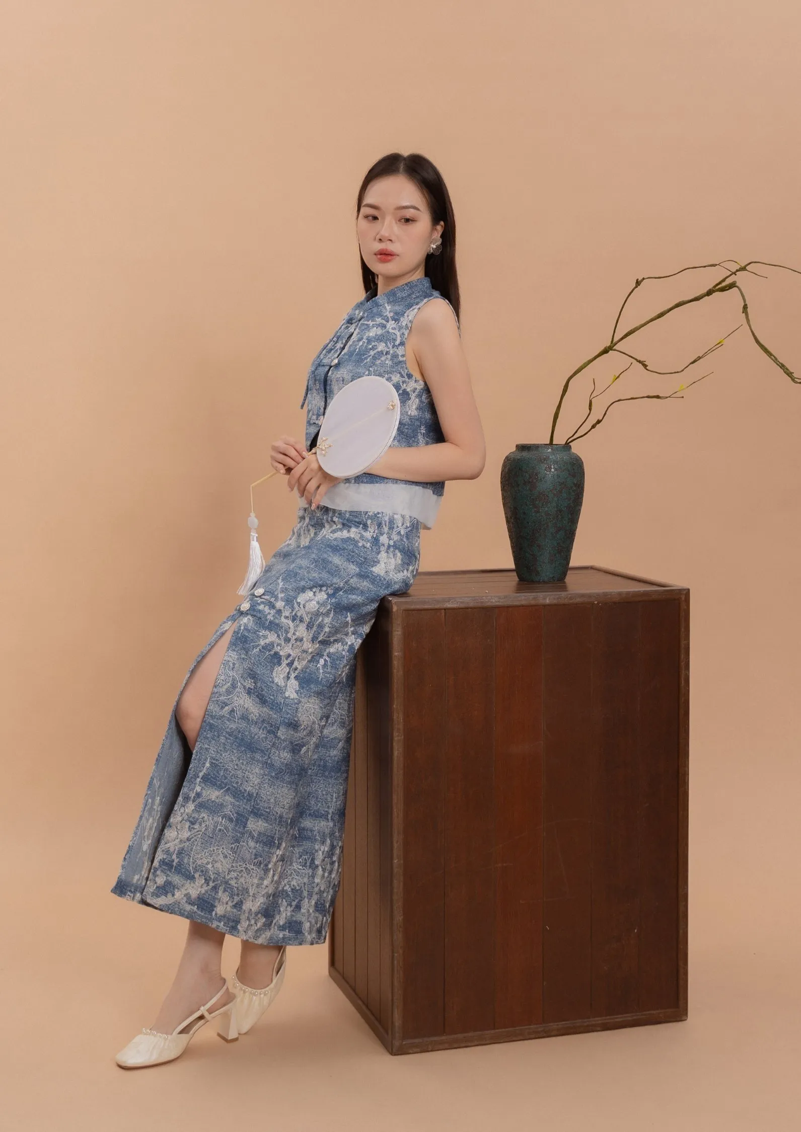 Denim Cheongsam Skirt ZSK5061