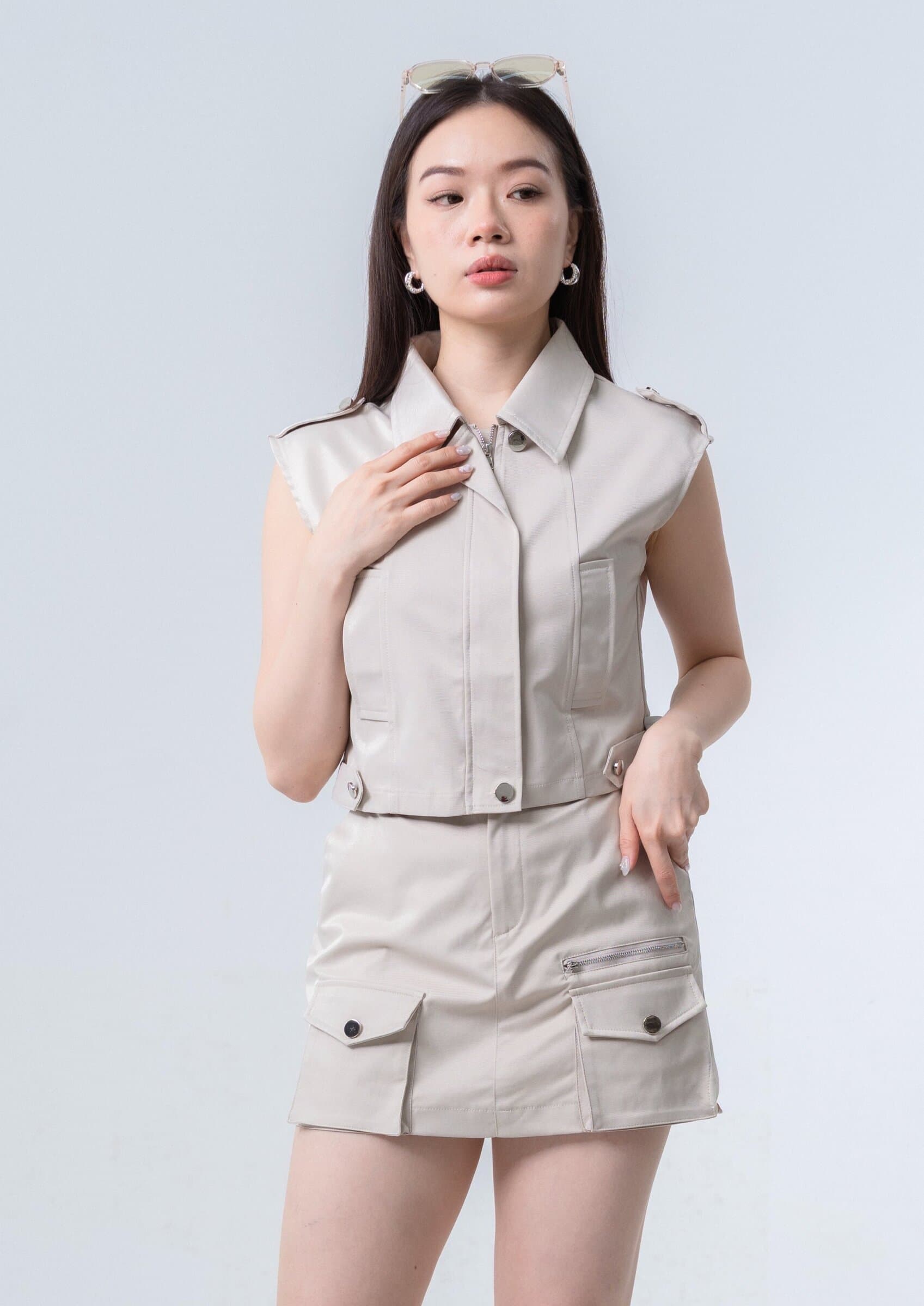 Statement Zip-Up Top ZBP5223