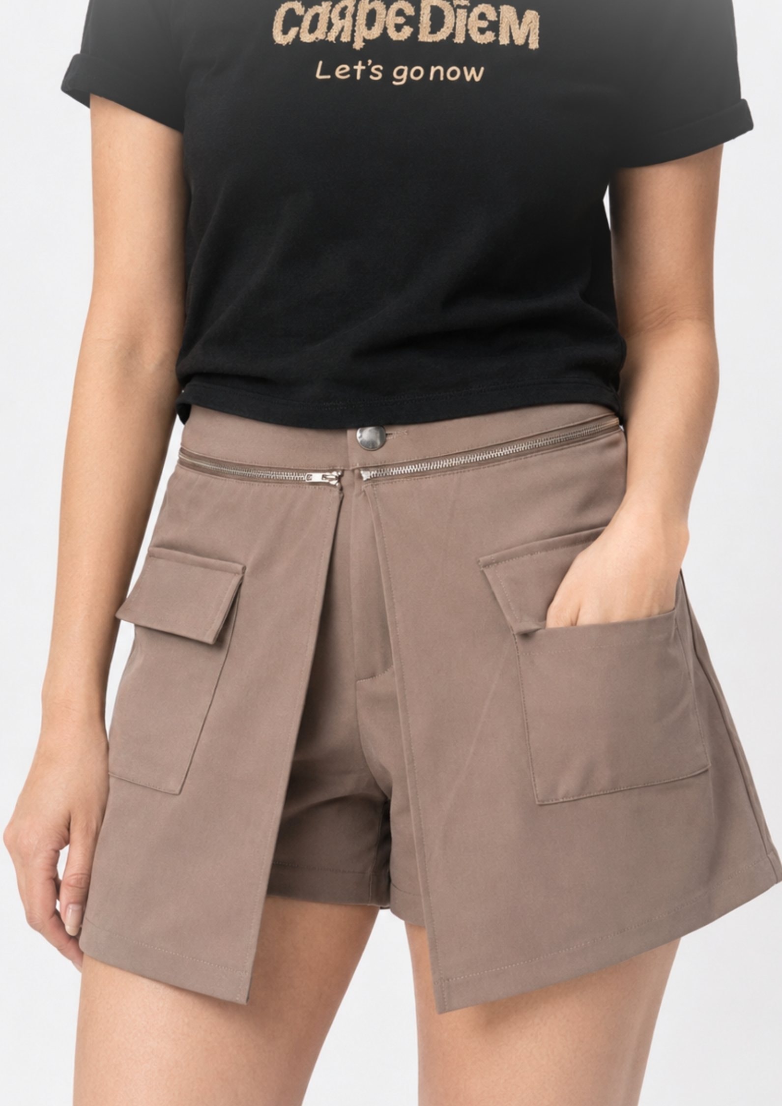 Double Panel Zip Shorts
