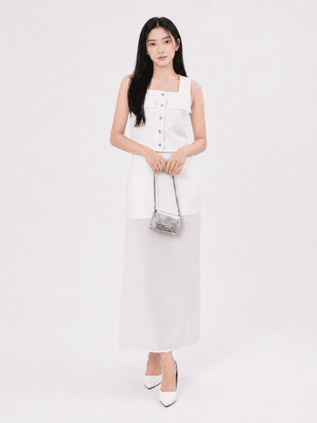 Elodie Tweed Button Top ZBP5113