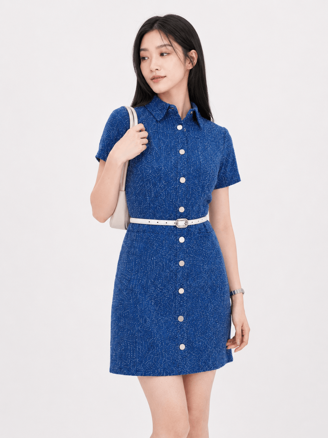 Floral Dot Denim Dress ZBL5009