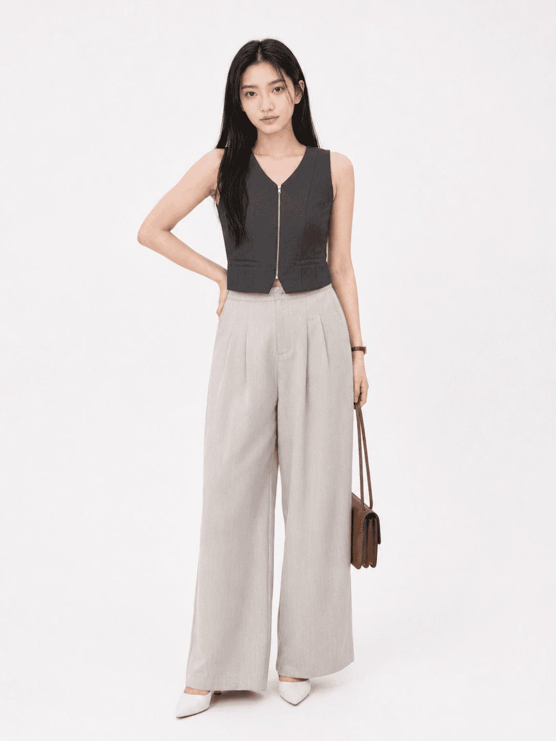 Ollie Grainy Relaxed Straight Pants ZLP5017